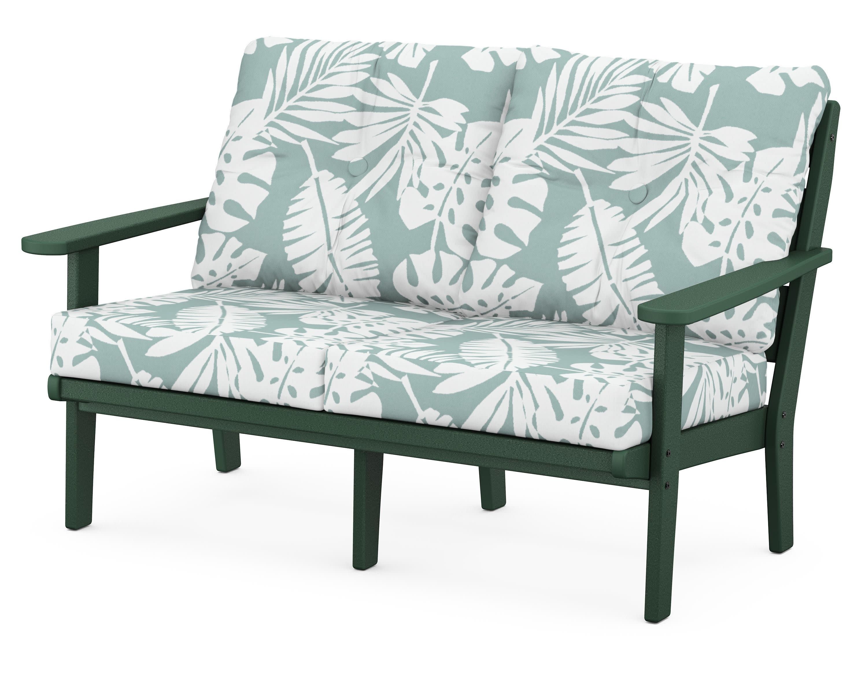 Lakeside Deep Seating Loveseat in Green / Leaf Glacier Spa