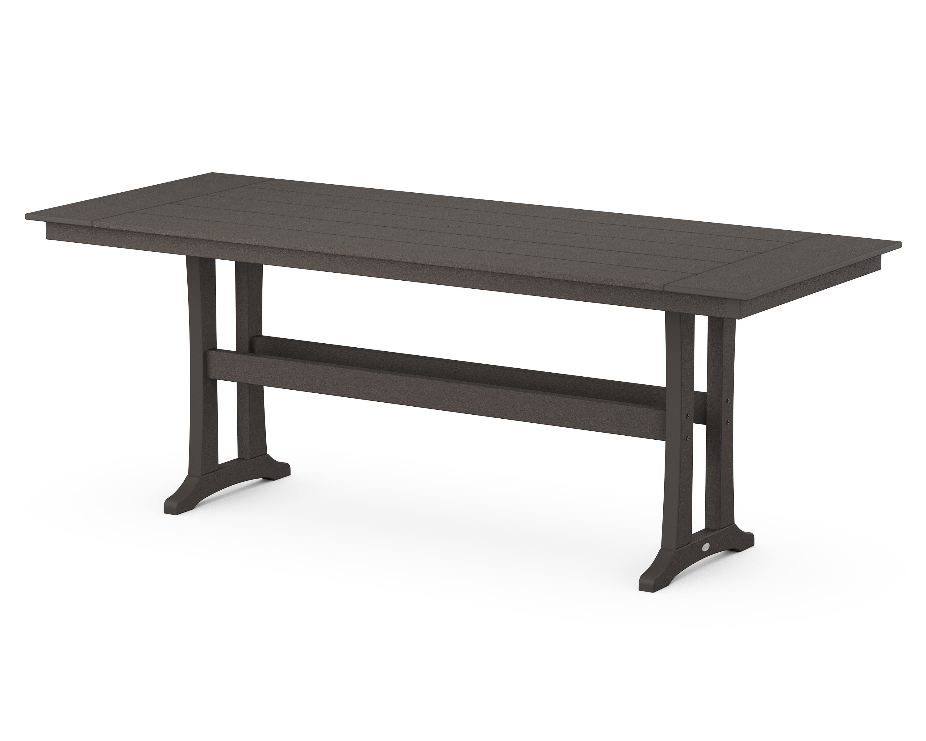 Farmhouse Trestle 38" x 96" Counter Table in Vintage Coffee