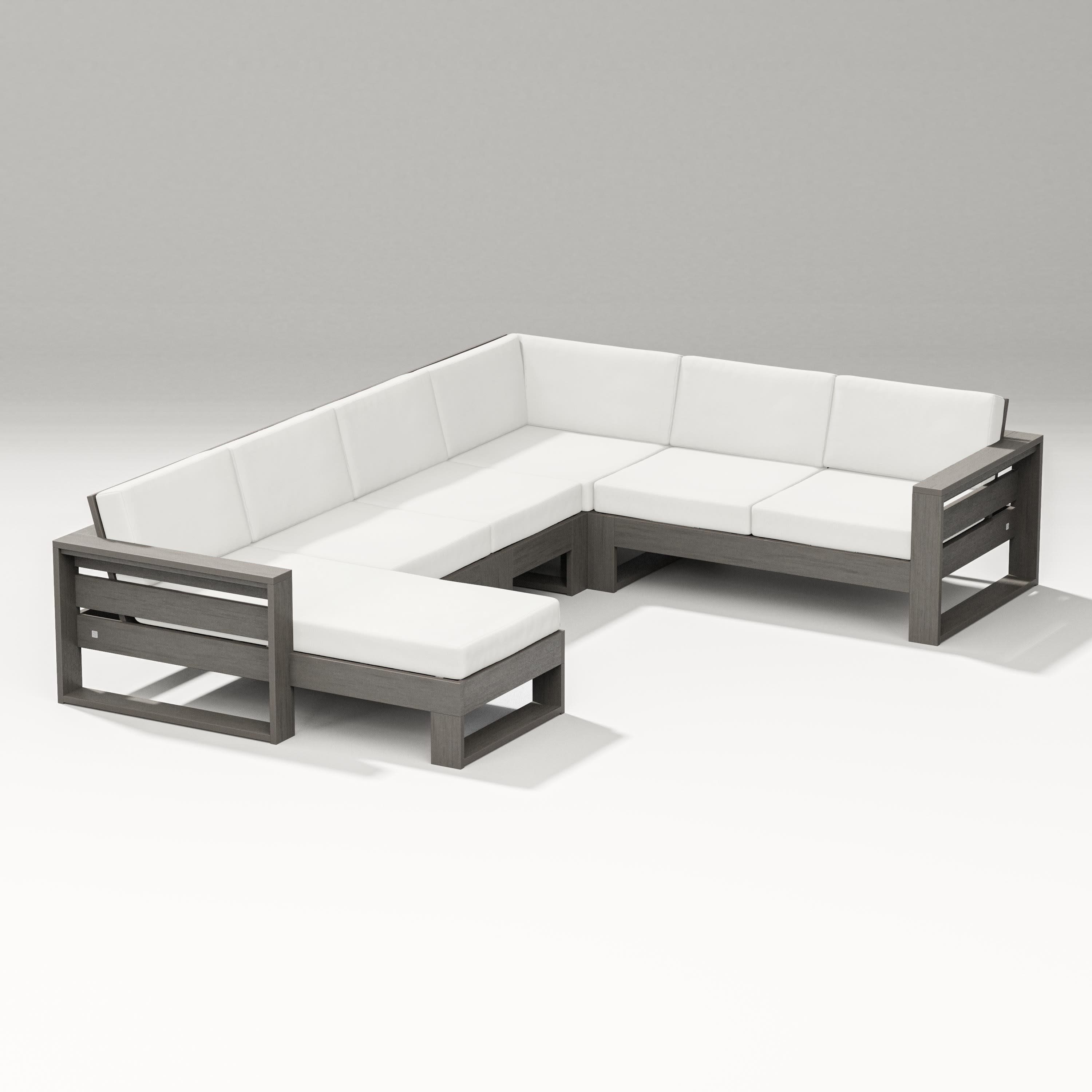 Latitude Corner Sectional with Left Chaise in Driftwood / Natural Linen
