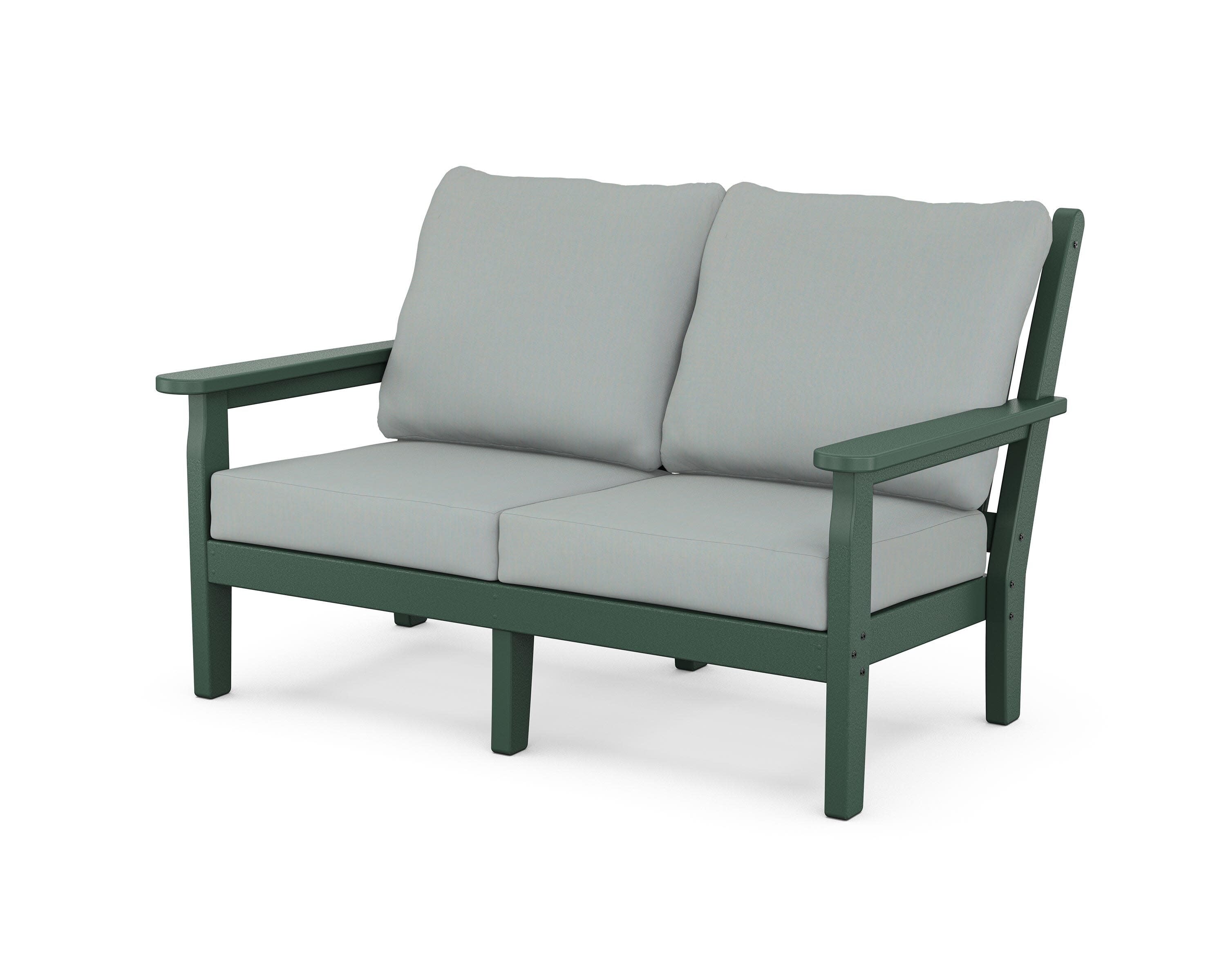 Chippendale Deep Seating Loveseat in Green / Spa
