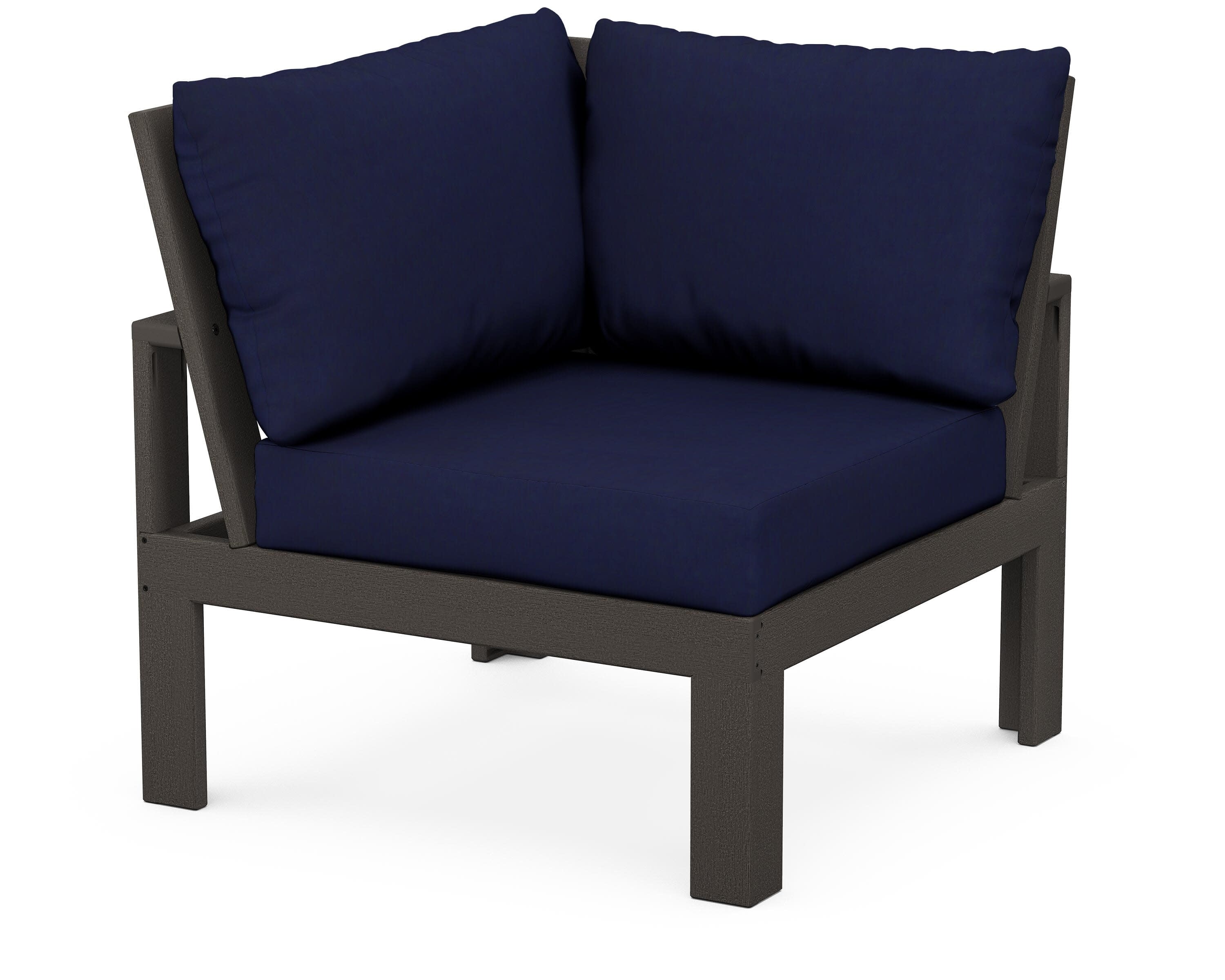 Modular Corner Chair in Vintage Coffee / Navy