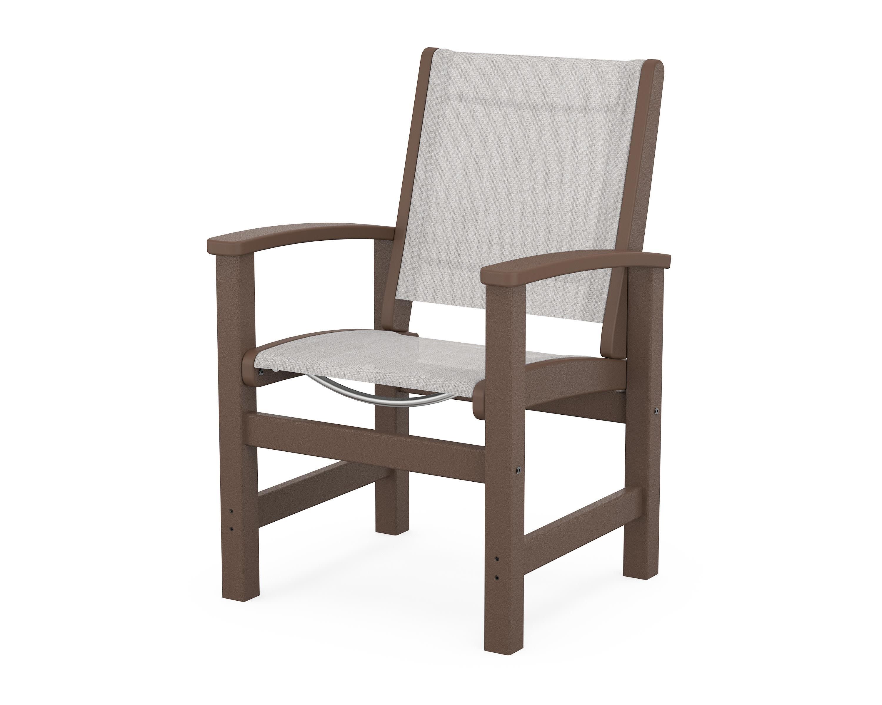Coastal Dining Chair in Mahogany / Parchment Sling