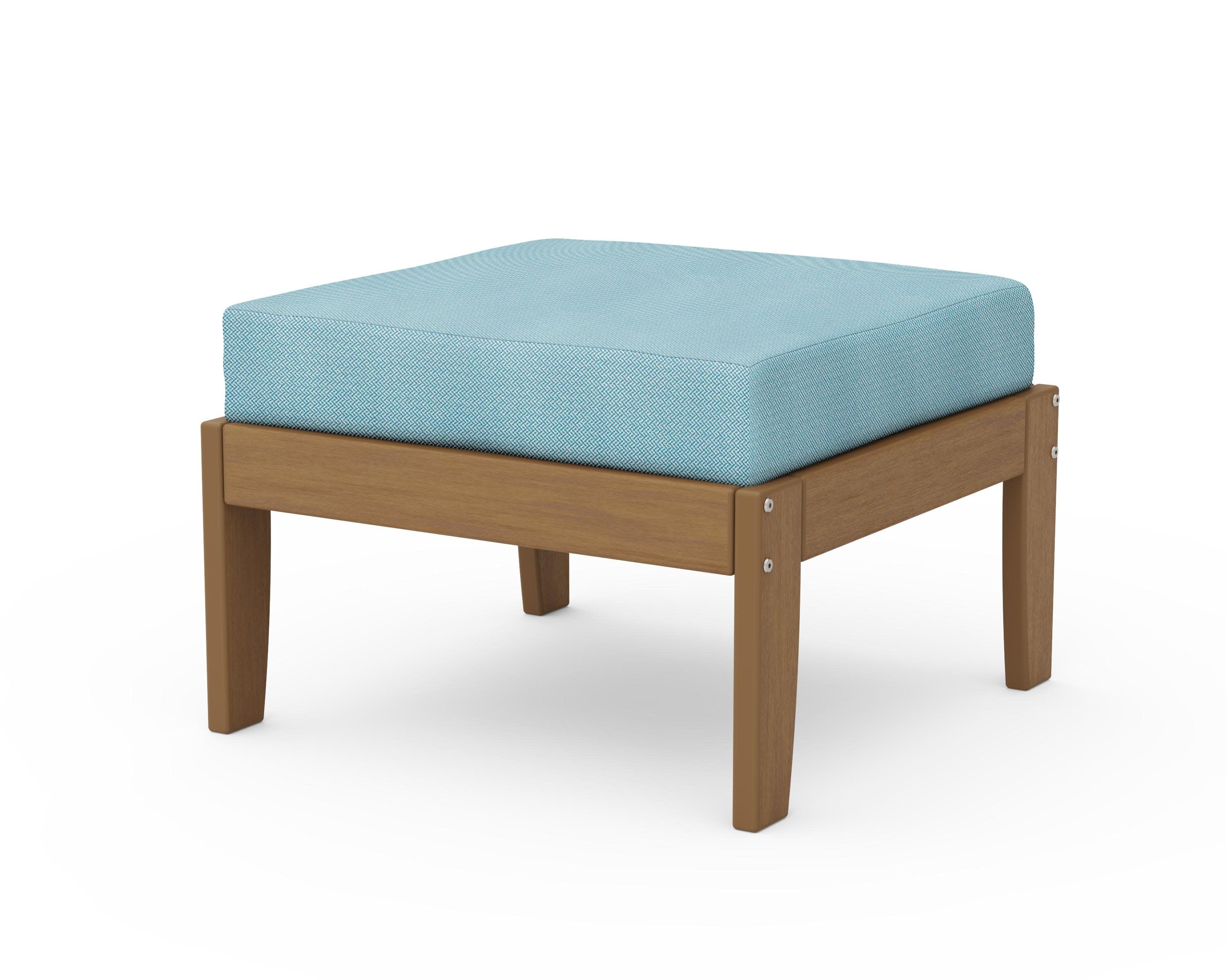 Modular Ottoman - Classic in Natural / Lattice Sky Blue