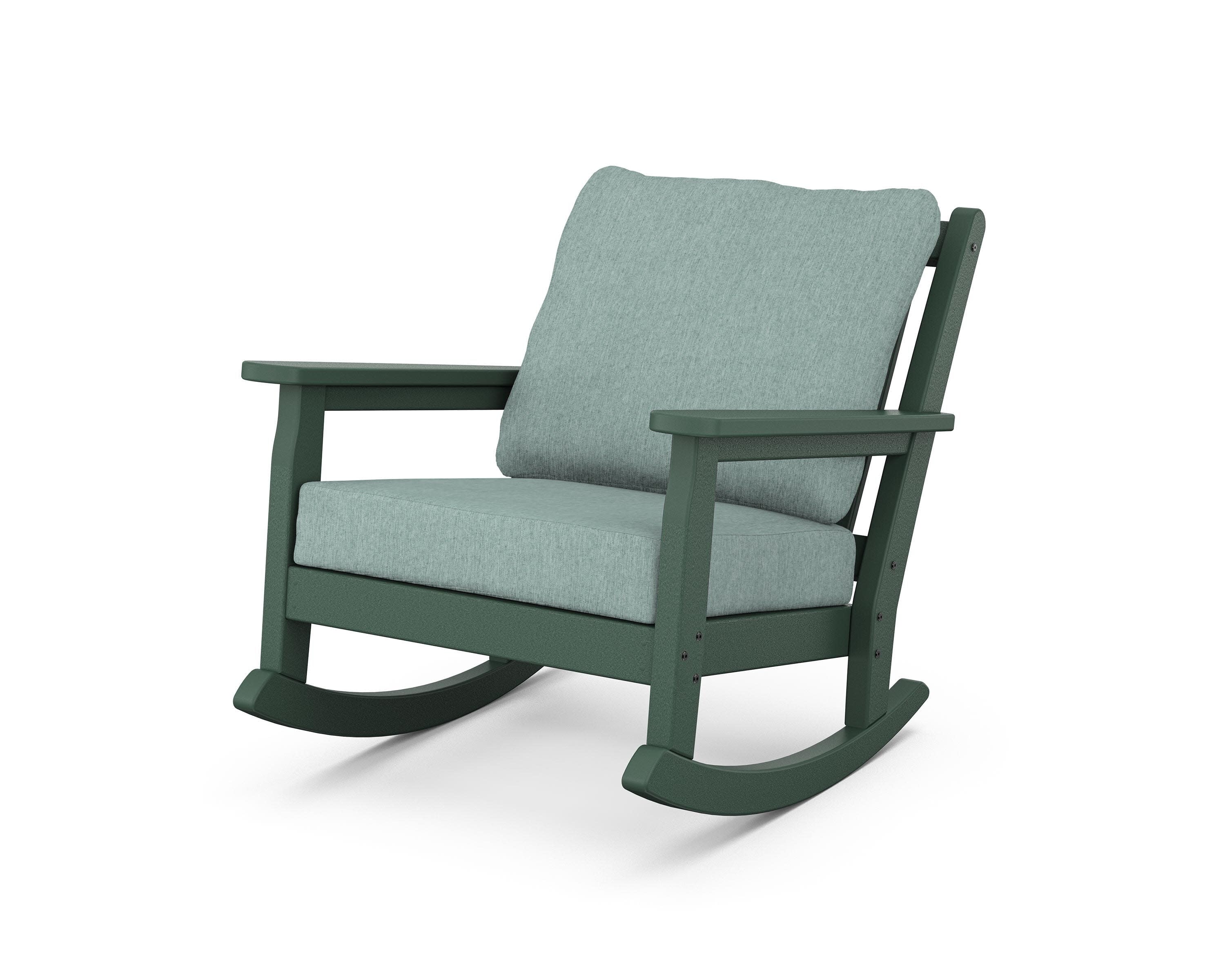 Chippendale Deep Seating Rocking Chair in Green / Glacier Spa