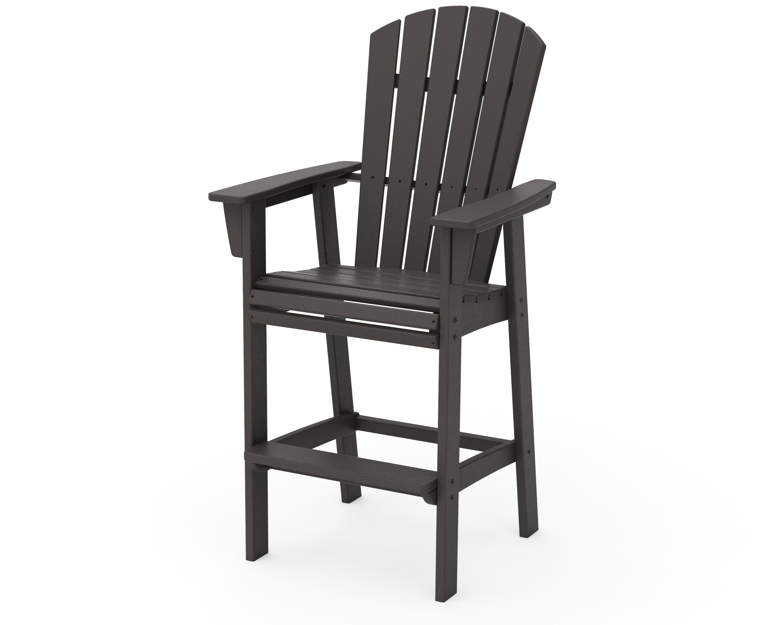 Nautical Curveback Adirondack Bar Chair in Vintage Coffee