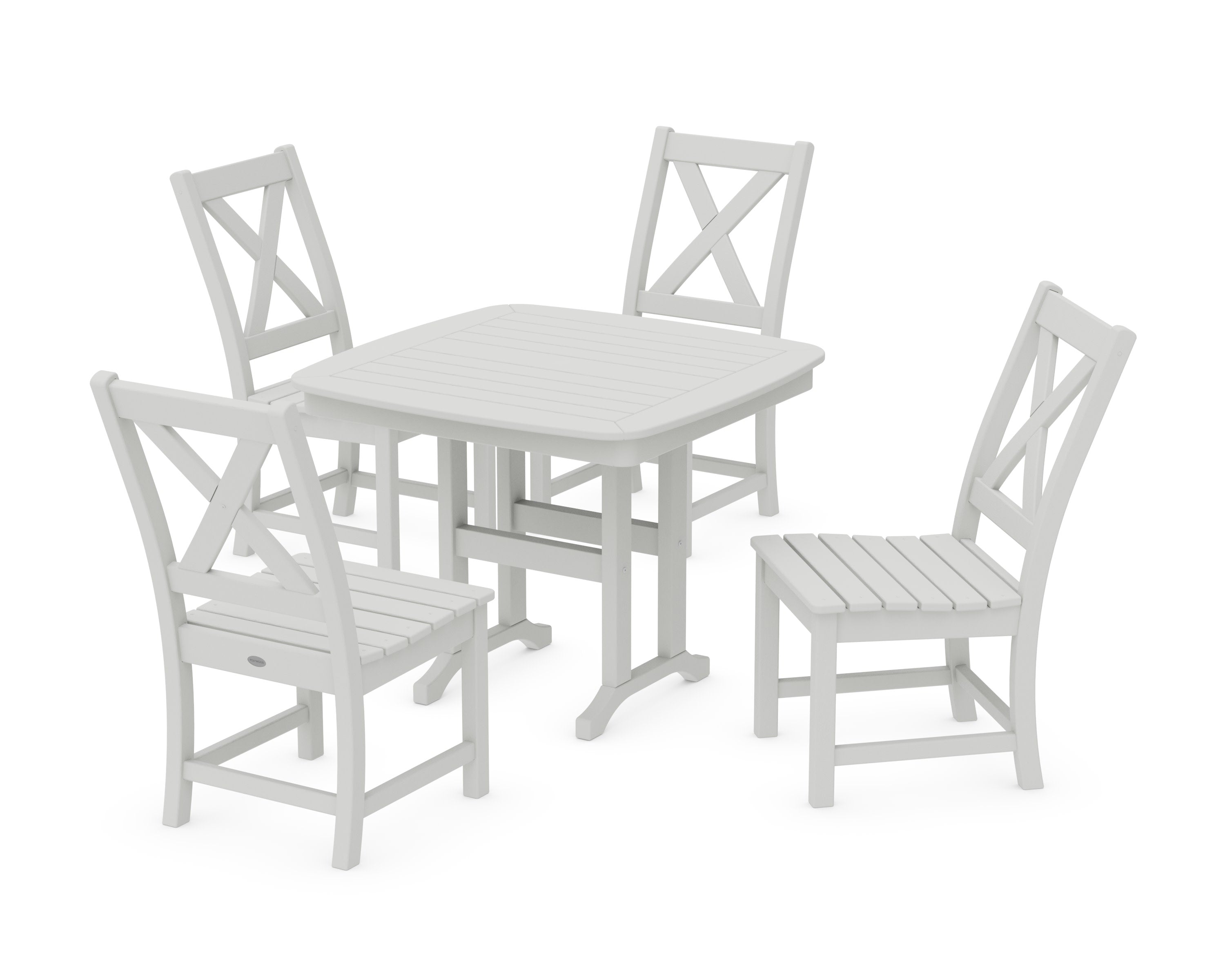 Braxton Side Chair 5-Piece Dining Set in Vintage White