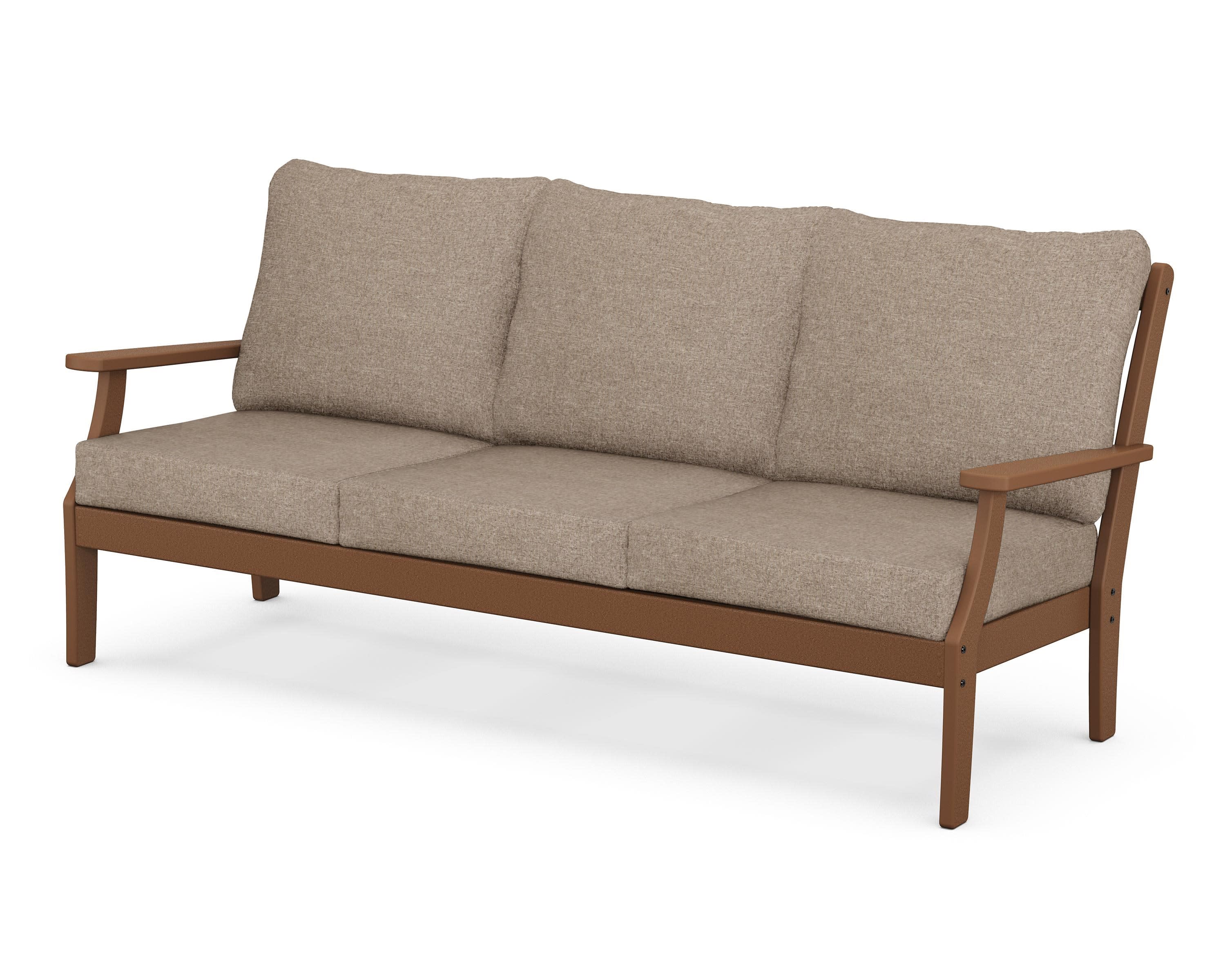 Braxton Deep Seating Sofa in Teak / Spiced Burlap