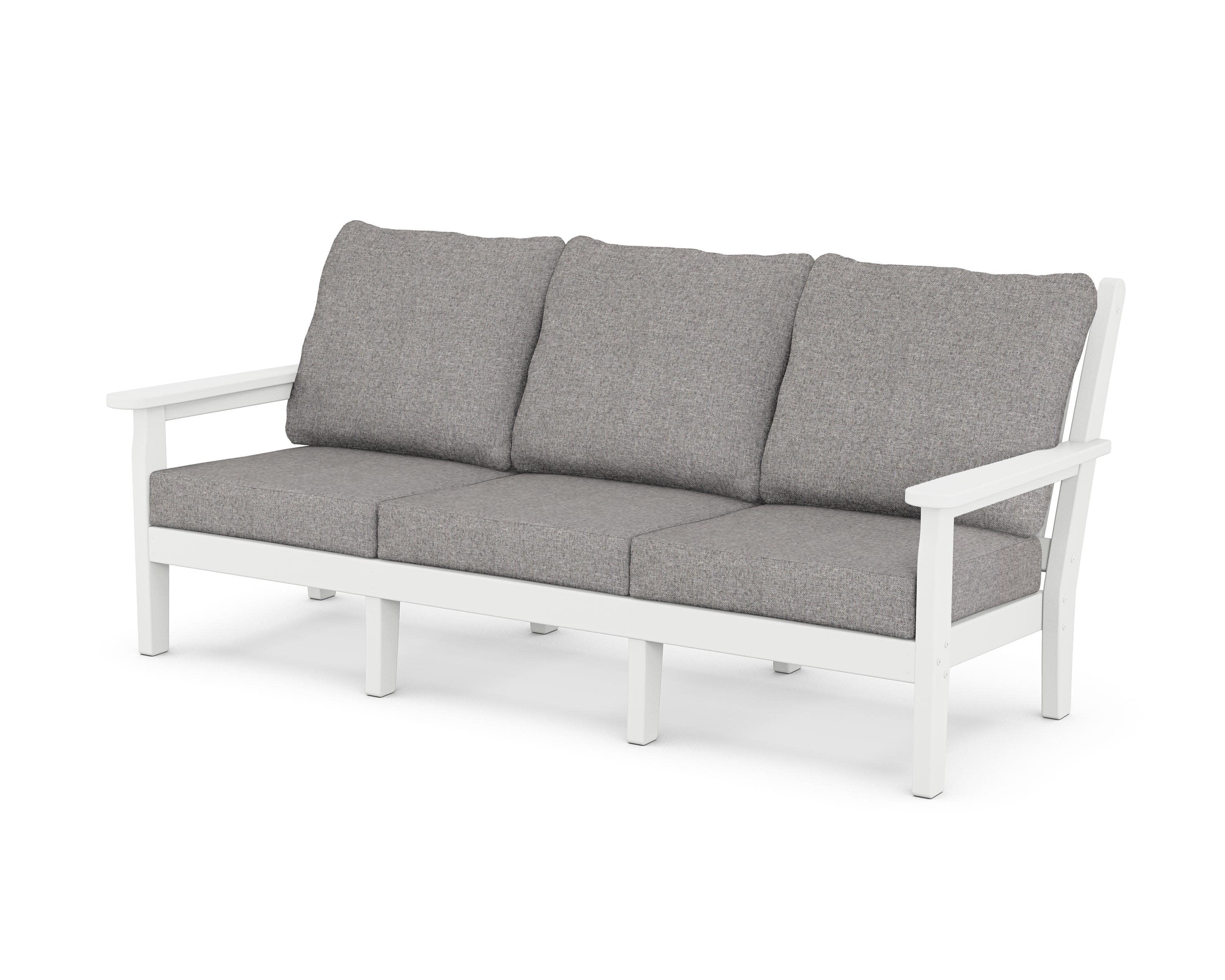 Chippendale Deep Seating Sofa in White / Grey Mist