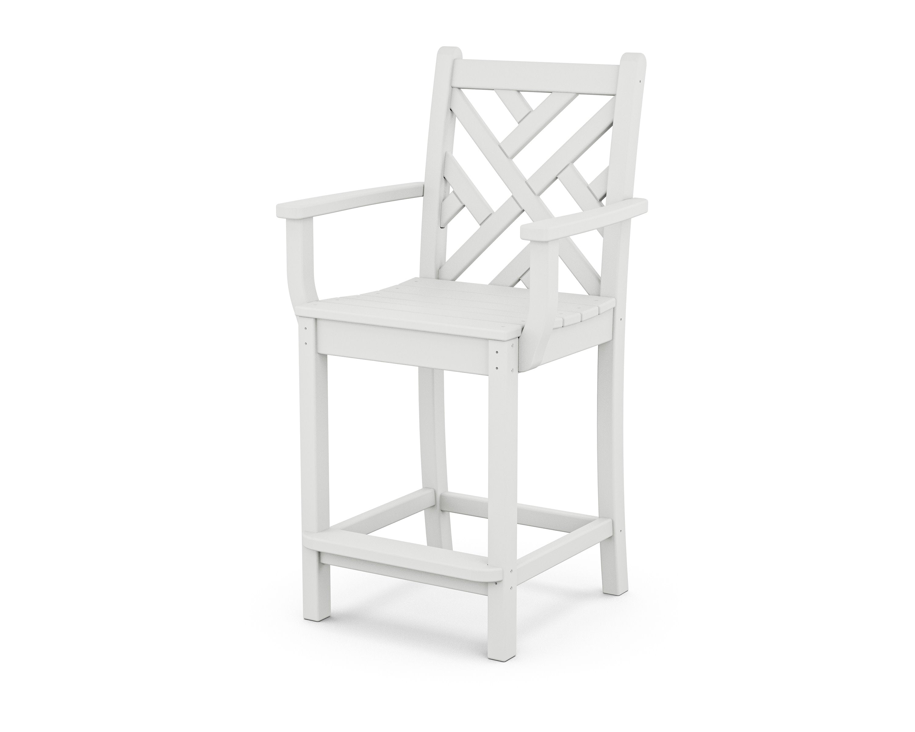 Chippendale Counter Arm Chair in White
