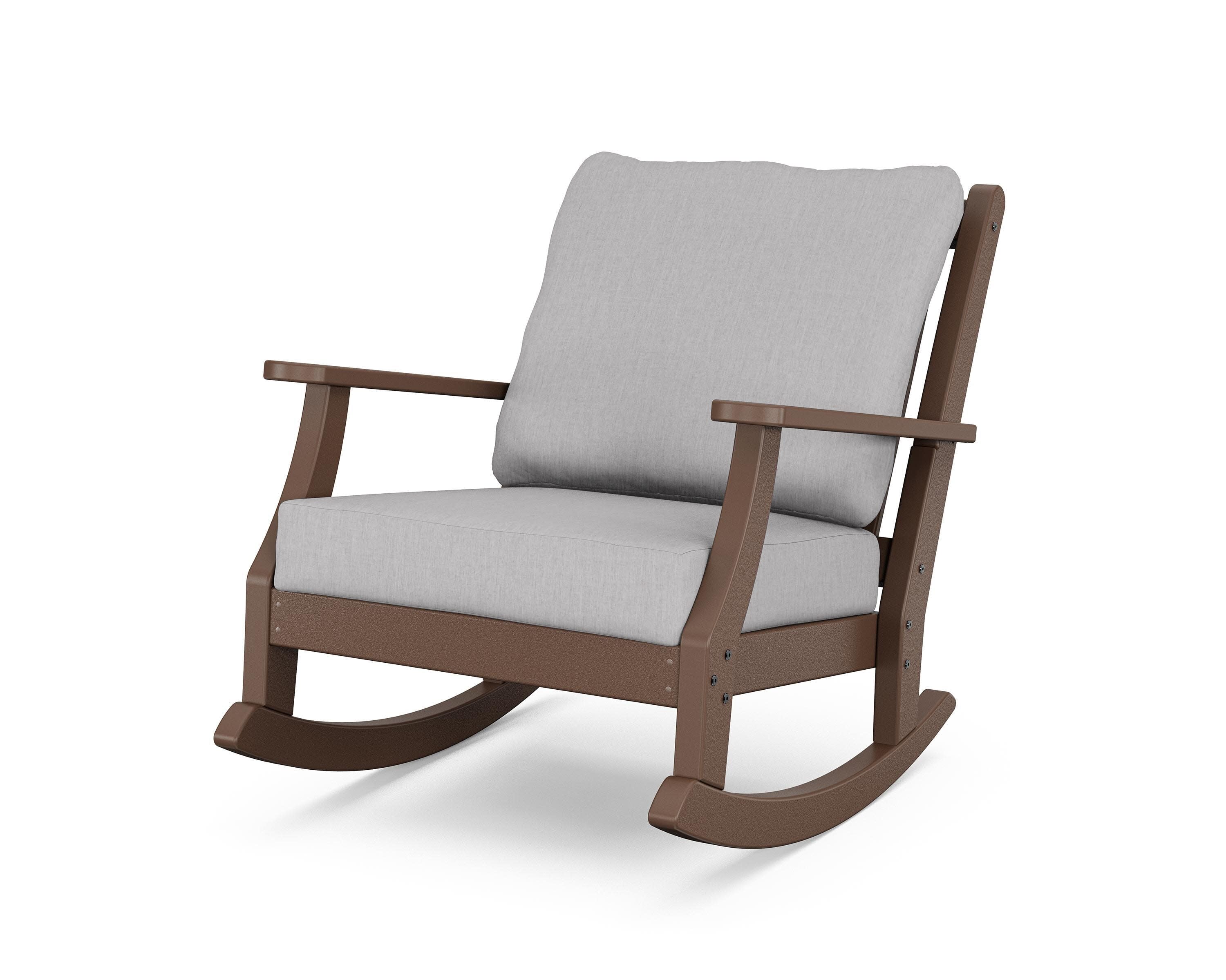 Wovendale Deep Seating Rocking Chair in Mahogany / Granite