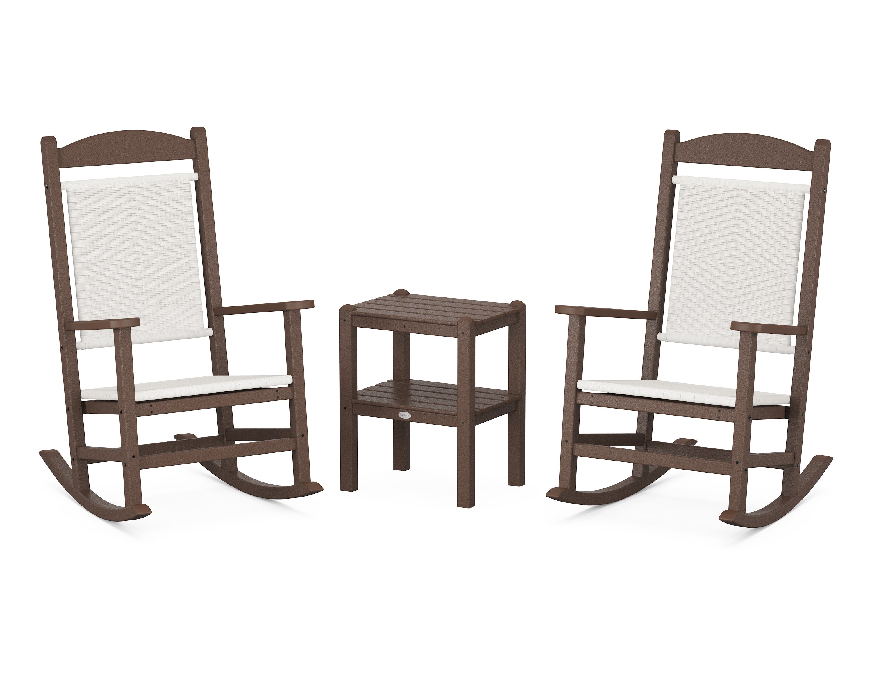 Presidential Woven Rocker 3-Piece Set in Mahogany / White Loom