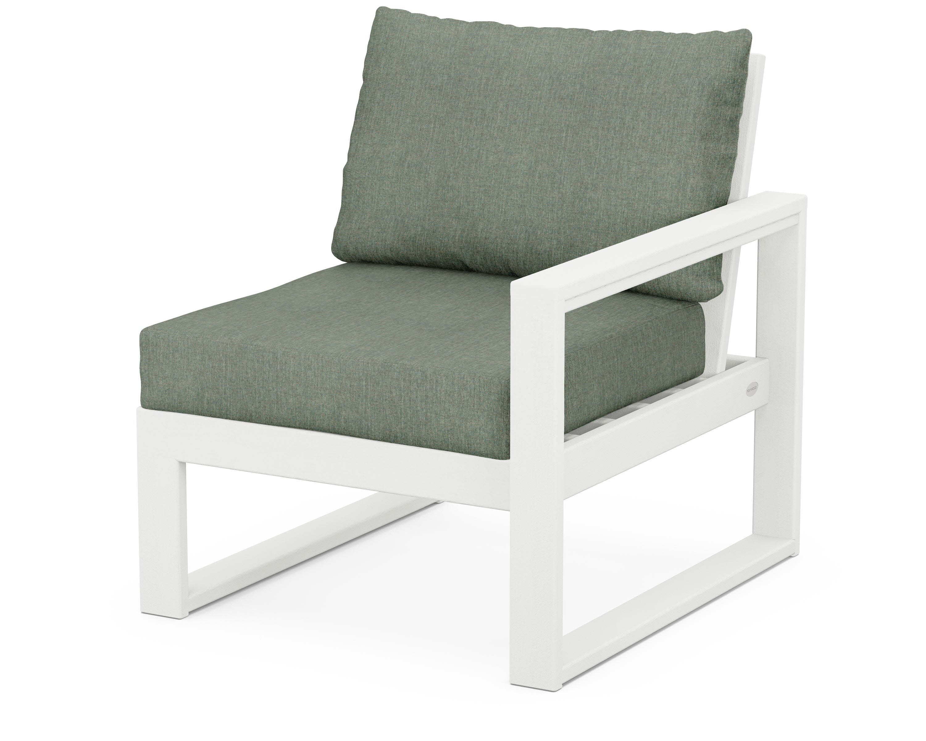 EDGE Modular Right Arm Chair in Vintage White / Cast Sage