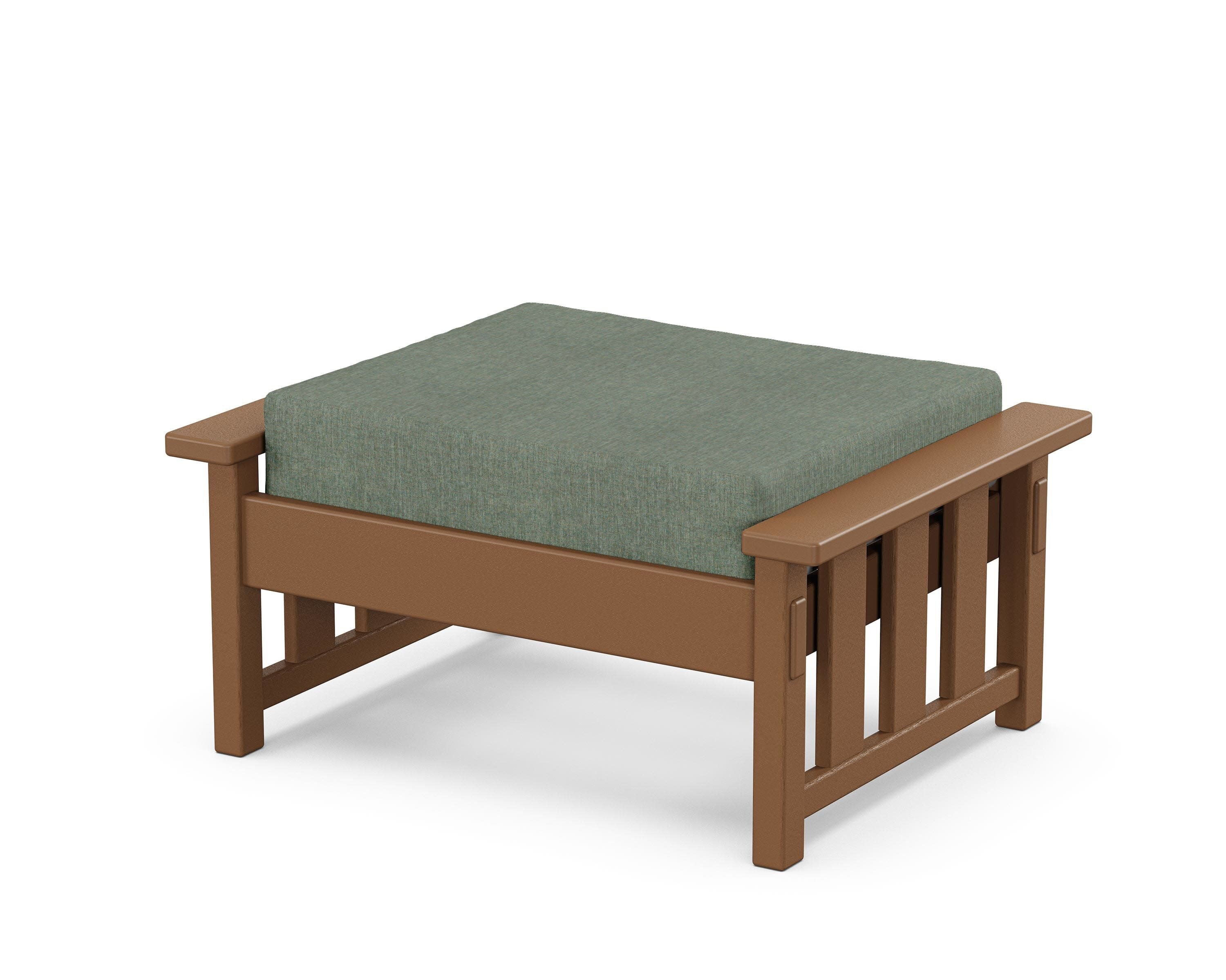 Acadia Deep Seating Ottoman in Teak / Cast Sage