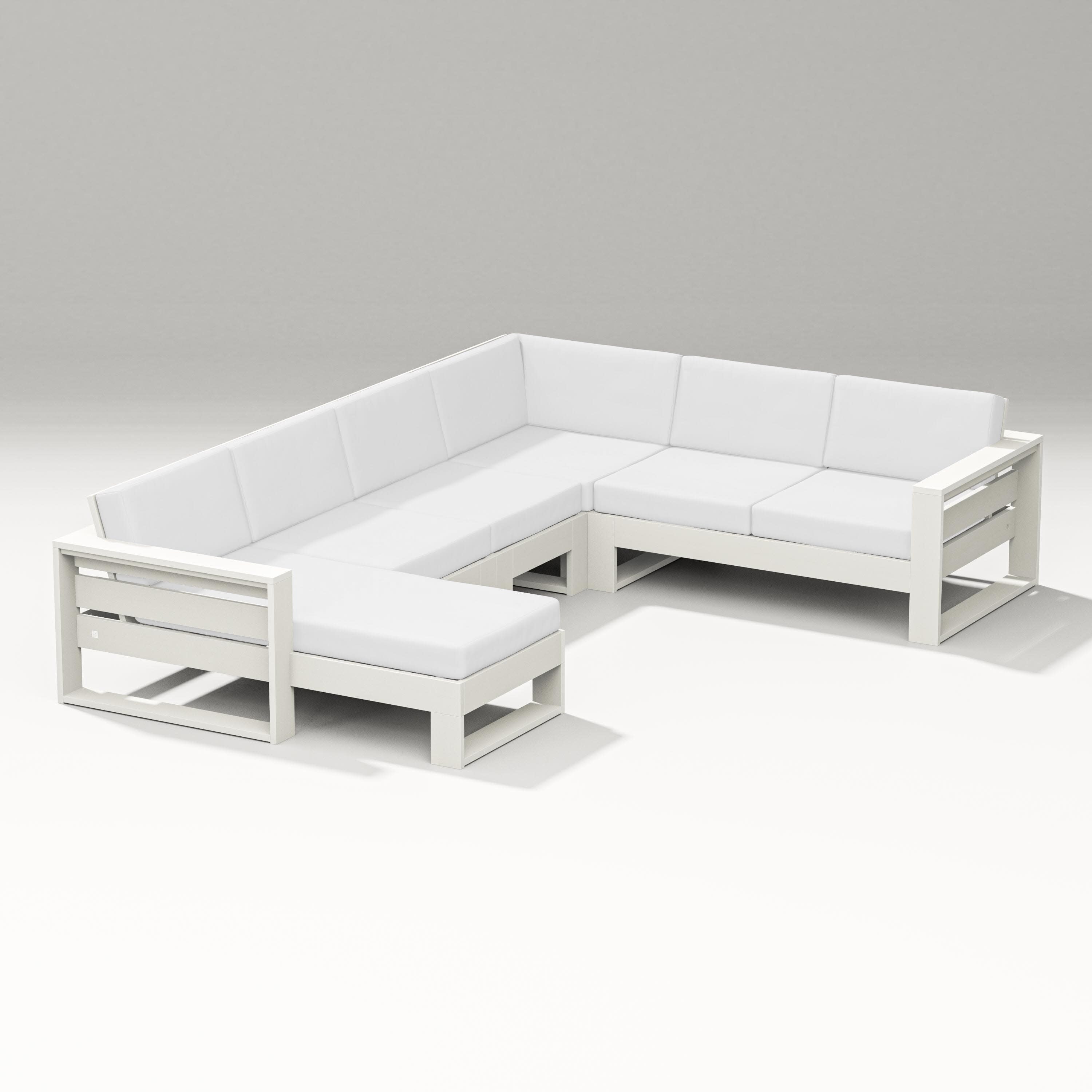 Latitude Corner Sectional with Left Chaise in Vintage White / Natural