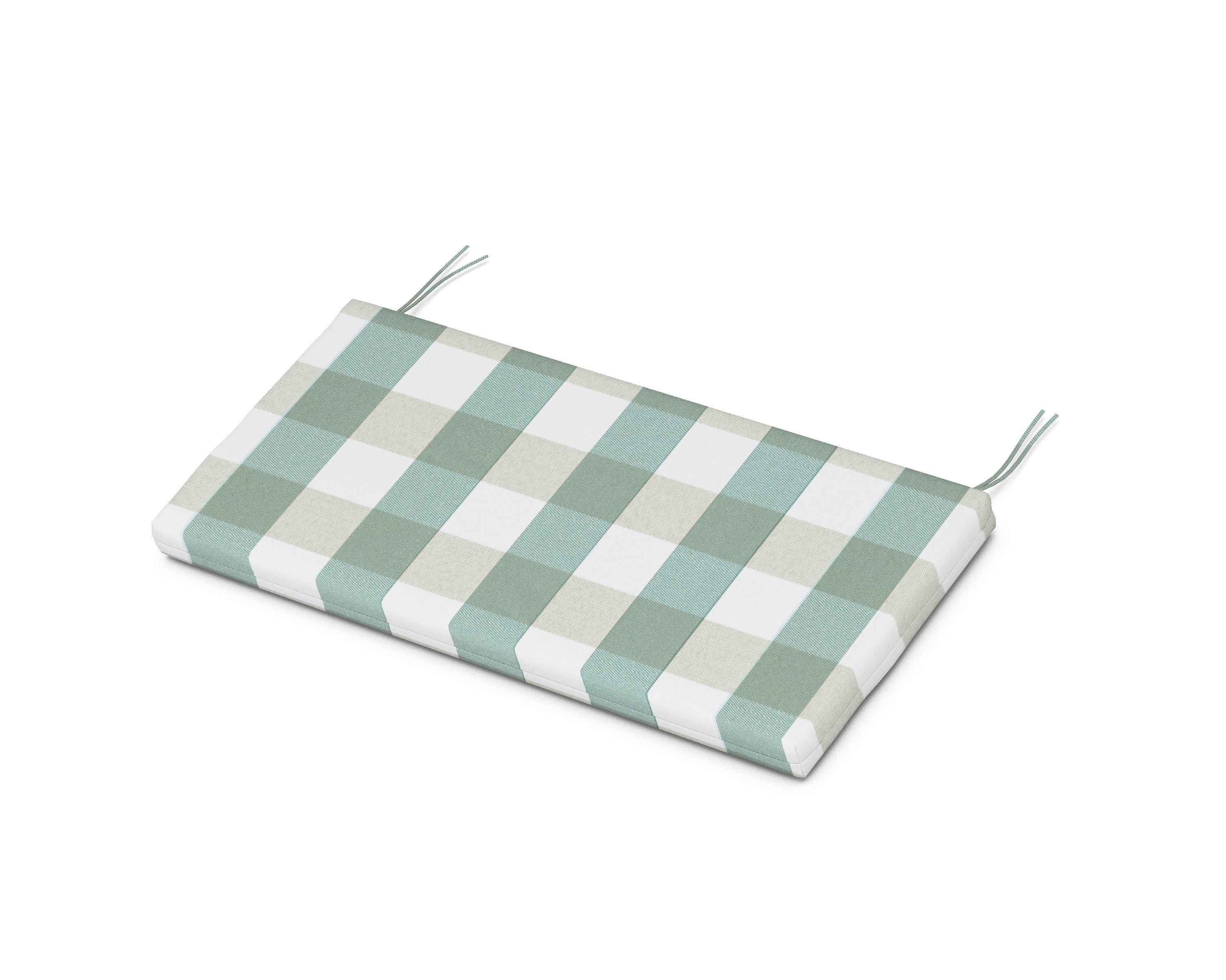 Kids Bench Seat Pad in Buffalo Plaid Glacier Spa