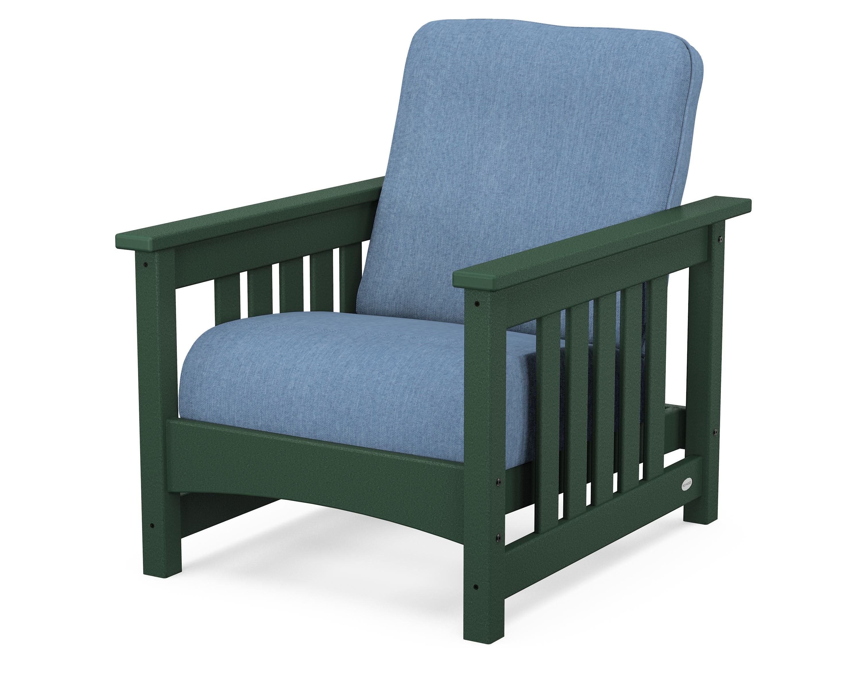Club Mission Chair in Green / Sky Blue
