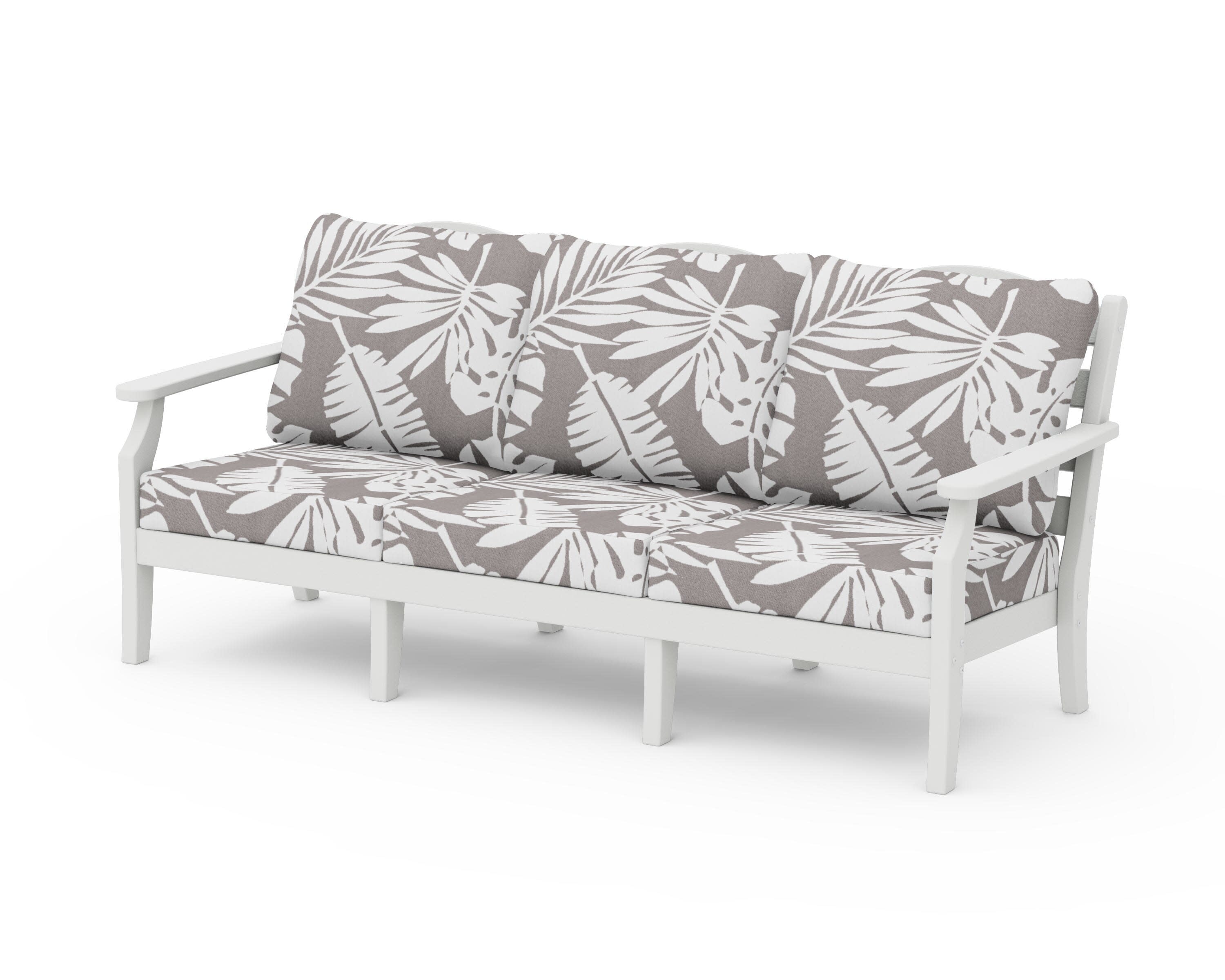 Savannah Deep Seating Sofa in Vintage White / Leaf Grey Mist