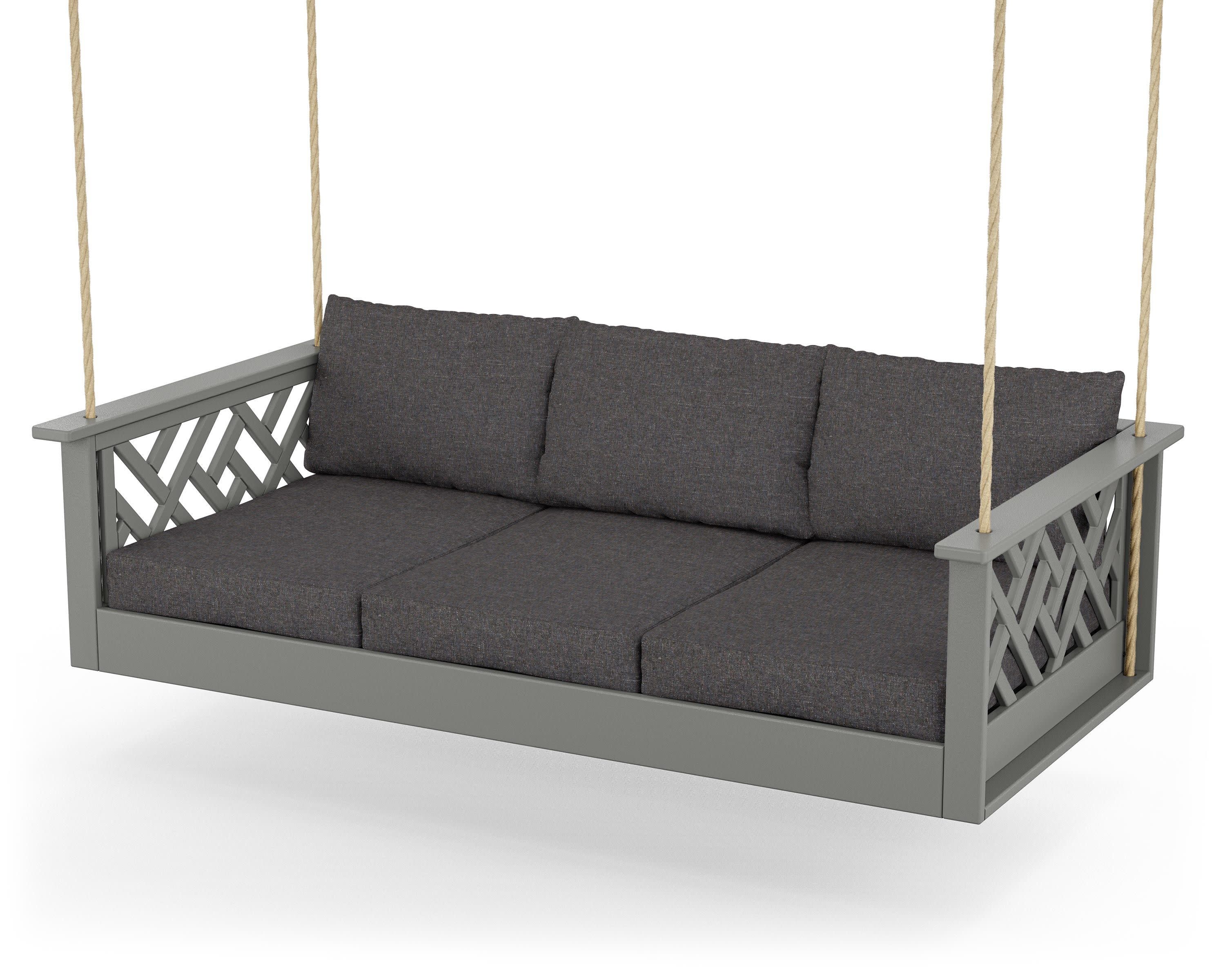 Chippendale Daybed Swing in Slate Grey / Ash Charcoal