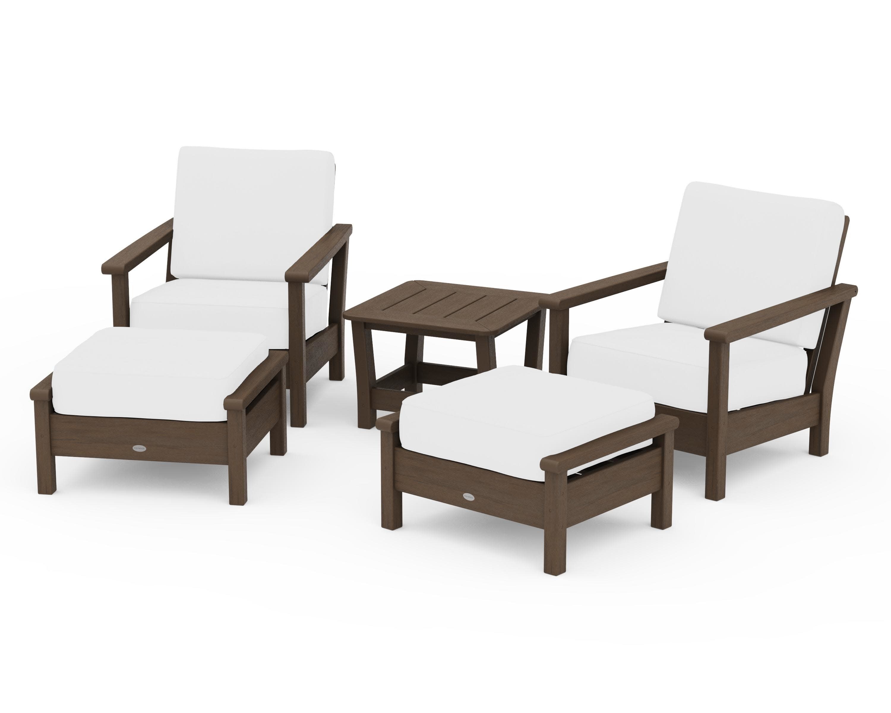 Harbour 5-Piece Deep Seating Chair Set in Kona / Natural