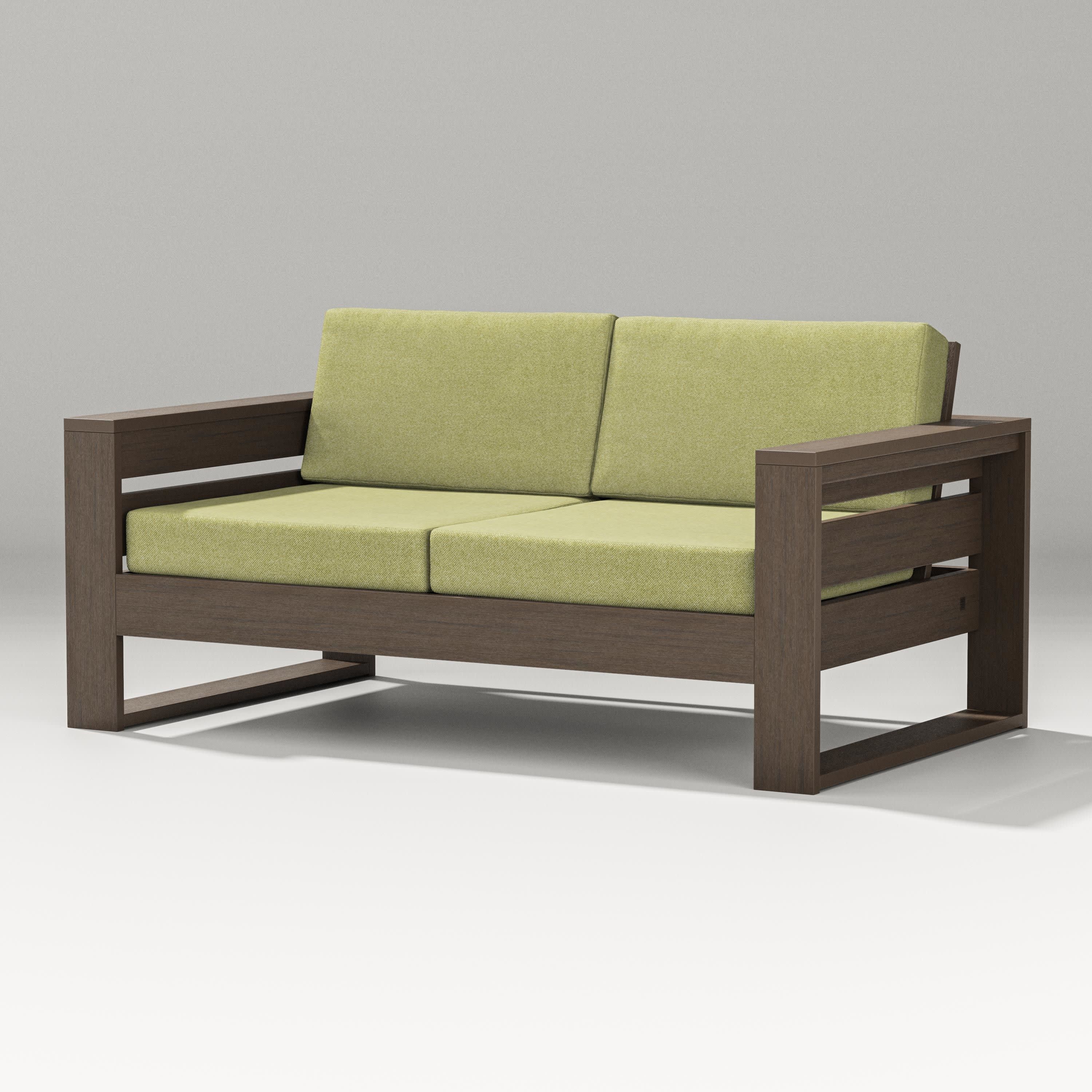 Latitude Loveseat in Kona / Chartreuse Boucle