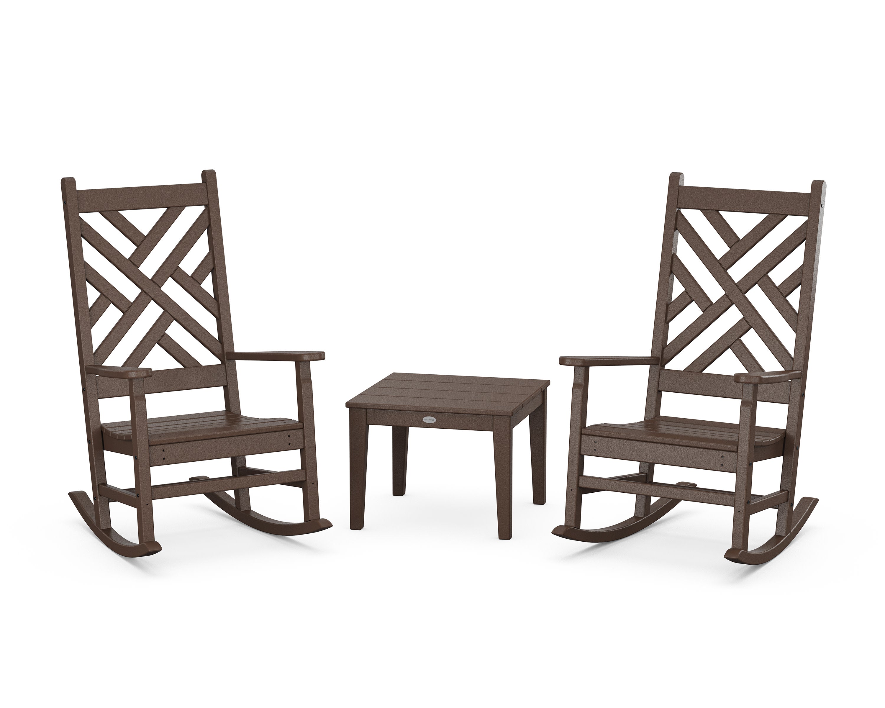 Chippendale 3-Piece Rocking Chair Set in Mahogany