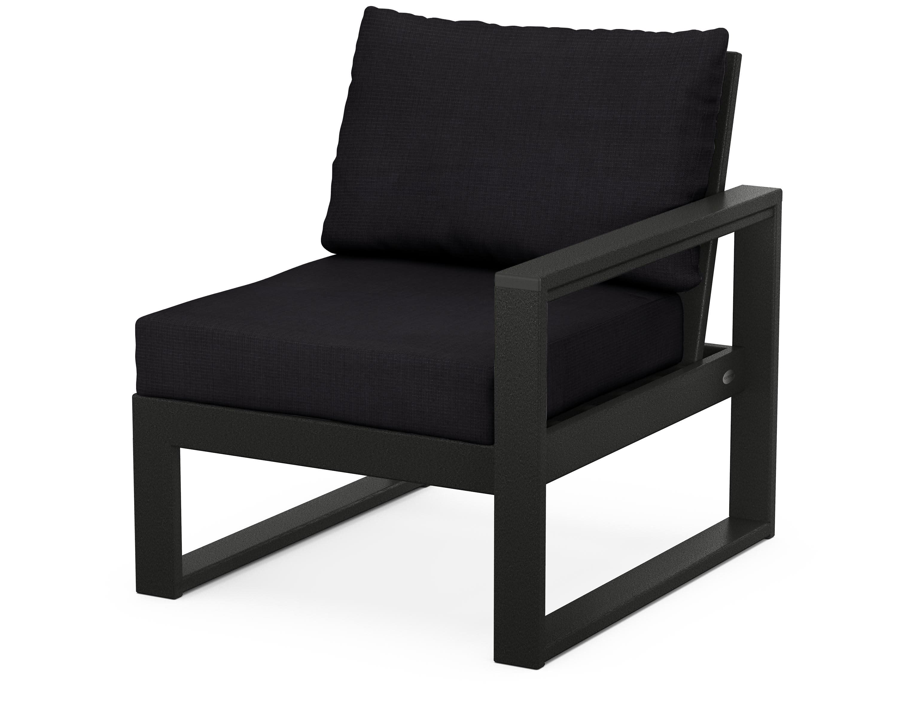 EDGE Modular Right Arm Chair in Black / Midnight Linen