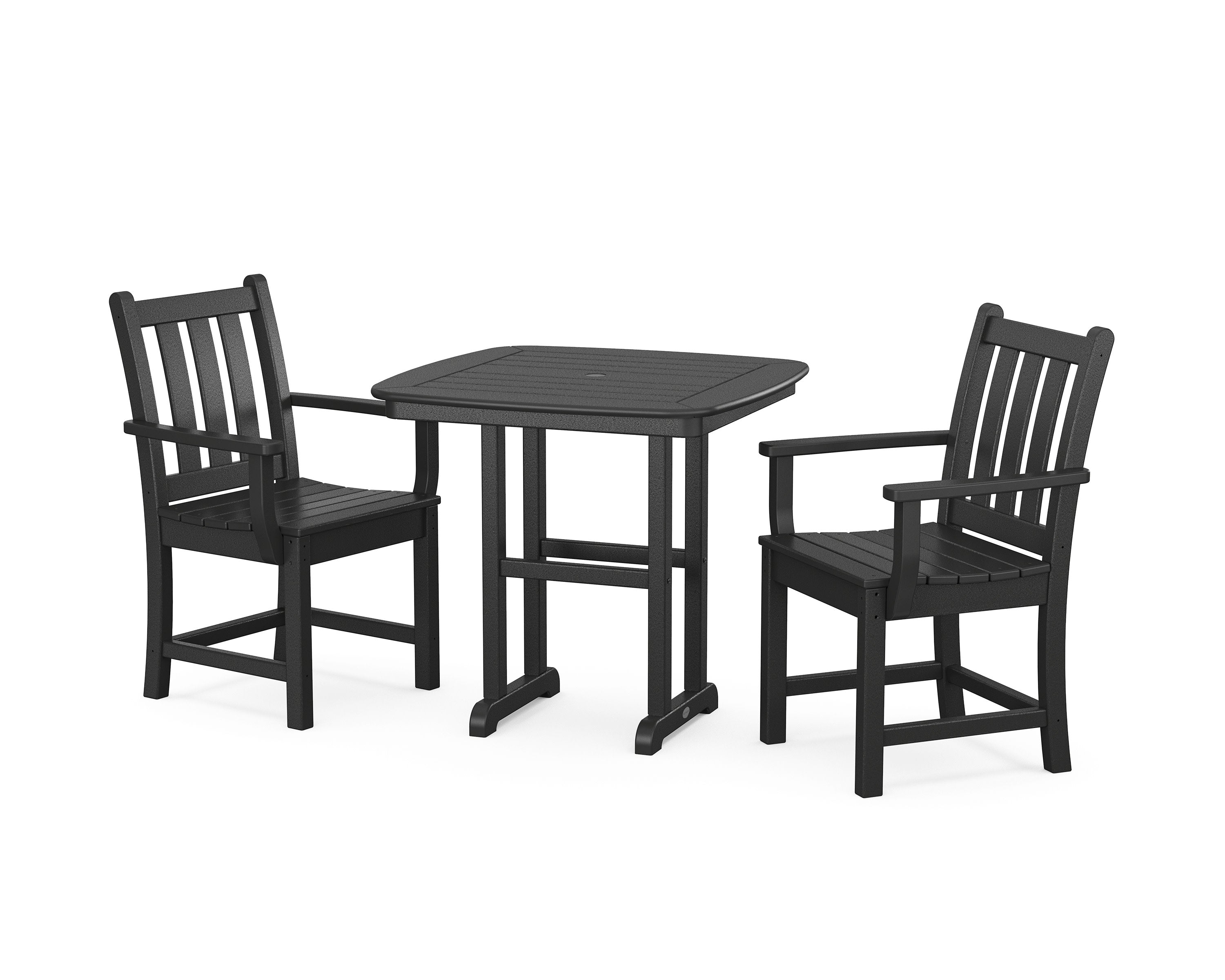 Traditional Garden 3-Piece Dining Set in Black