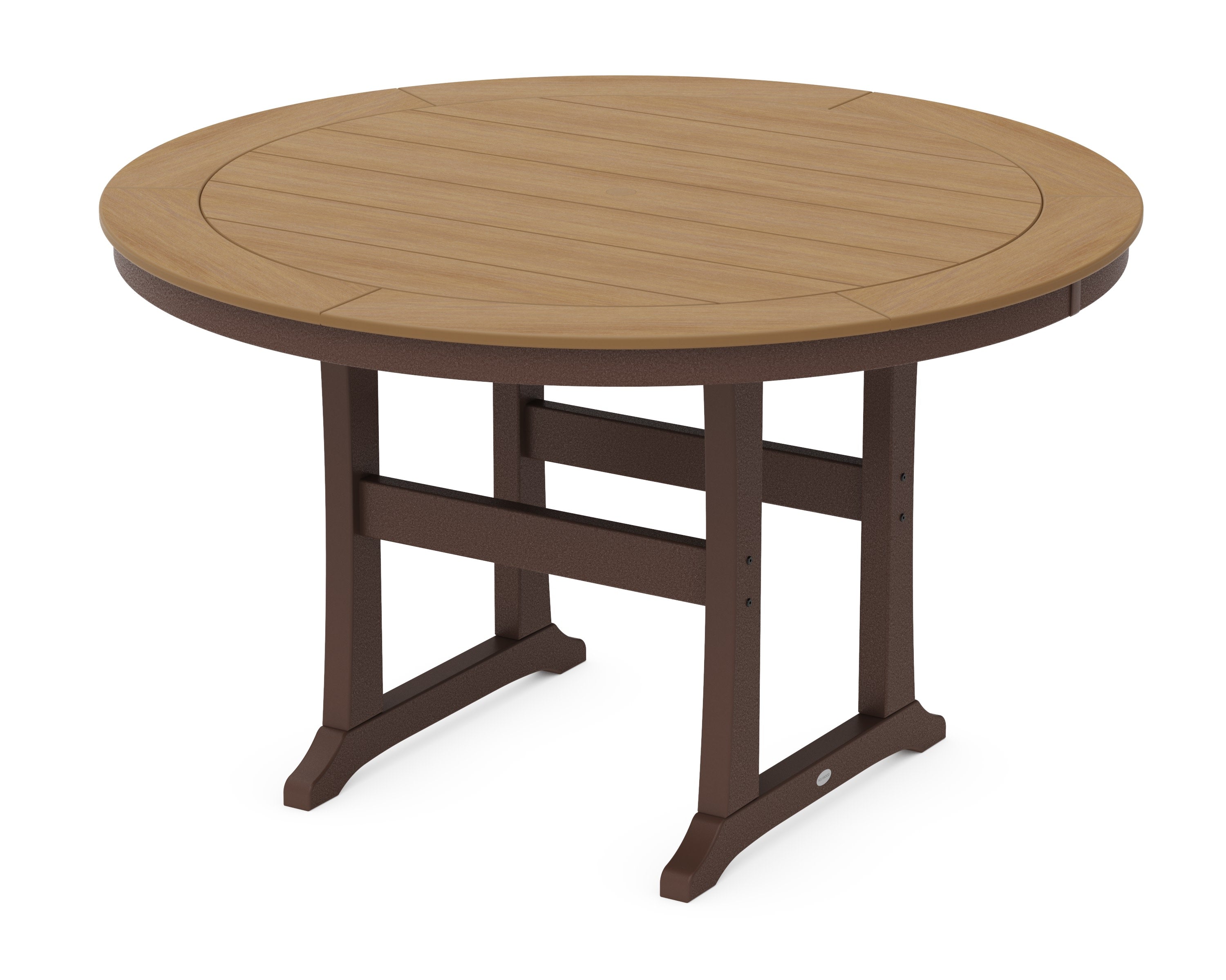 Nautical Trestle 60" Round Counter Table in Mahogany / Natural