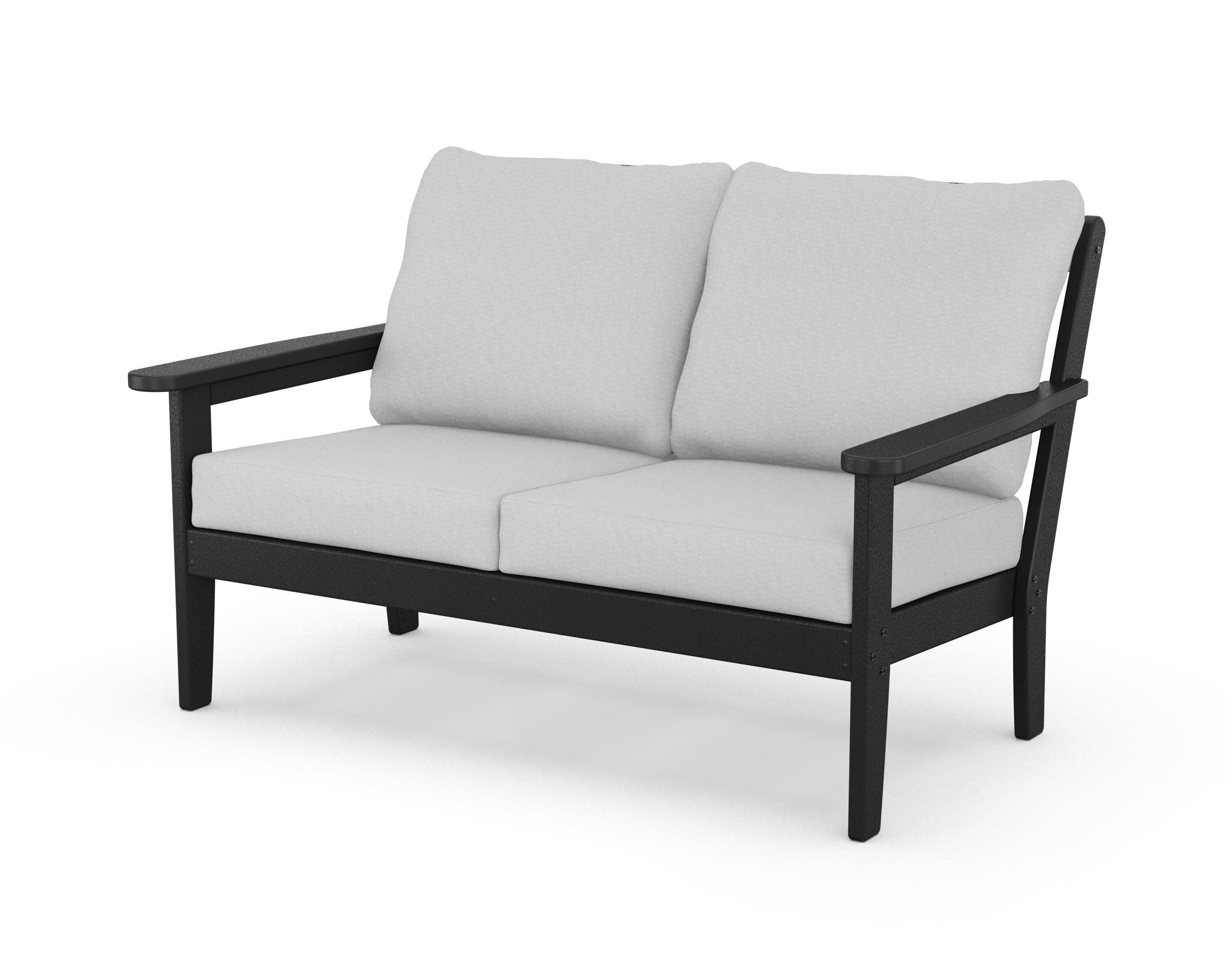 Cottage Deep Seating Loveseat in Black / Diamond in the Rough