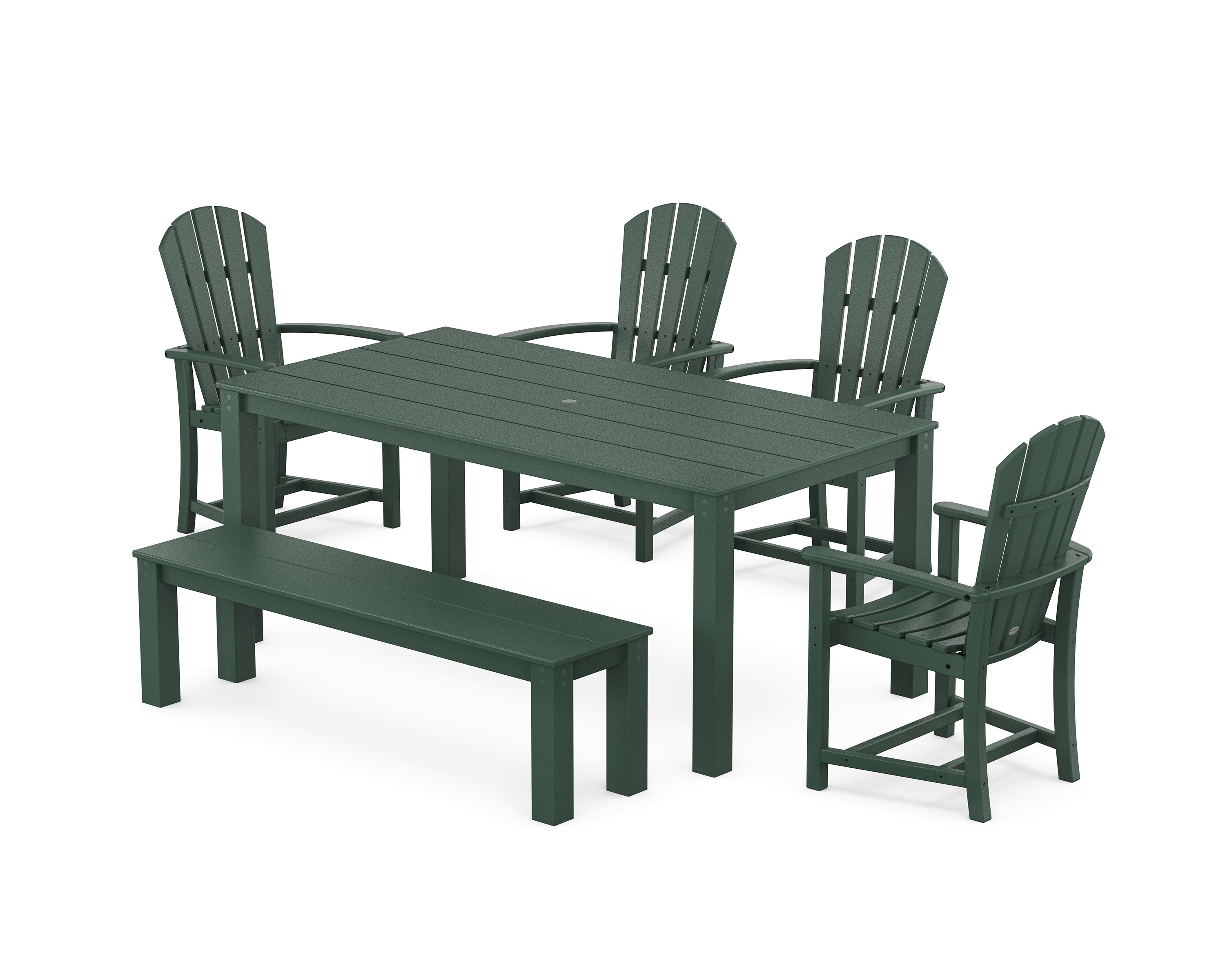 Palm Coast 6-Piece Parsons Dining Set with Bench in Green
