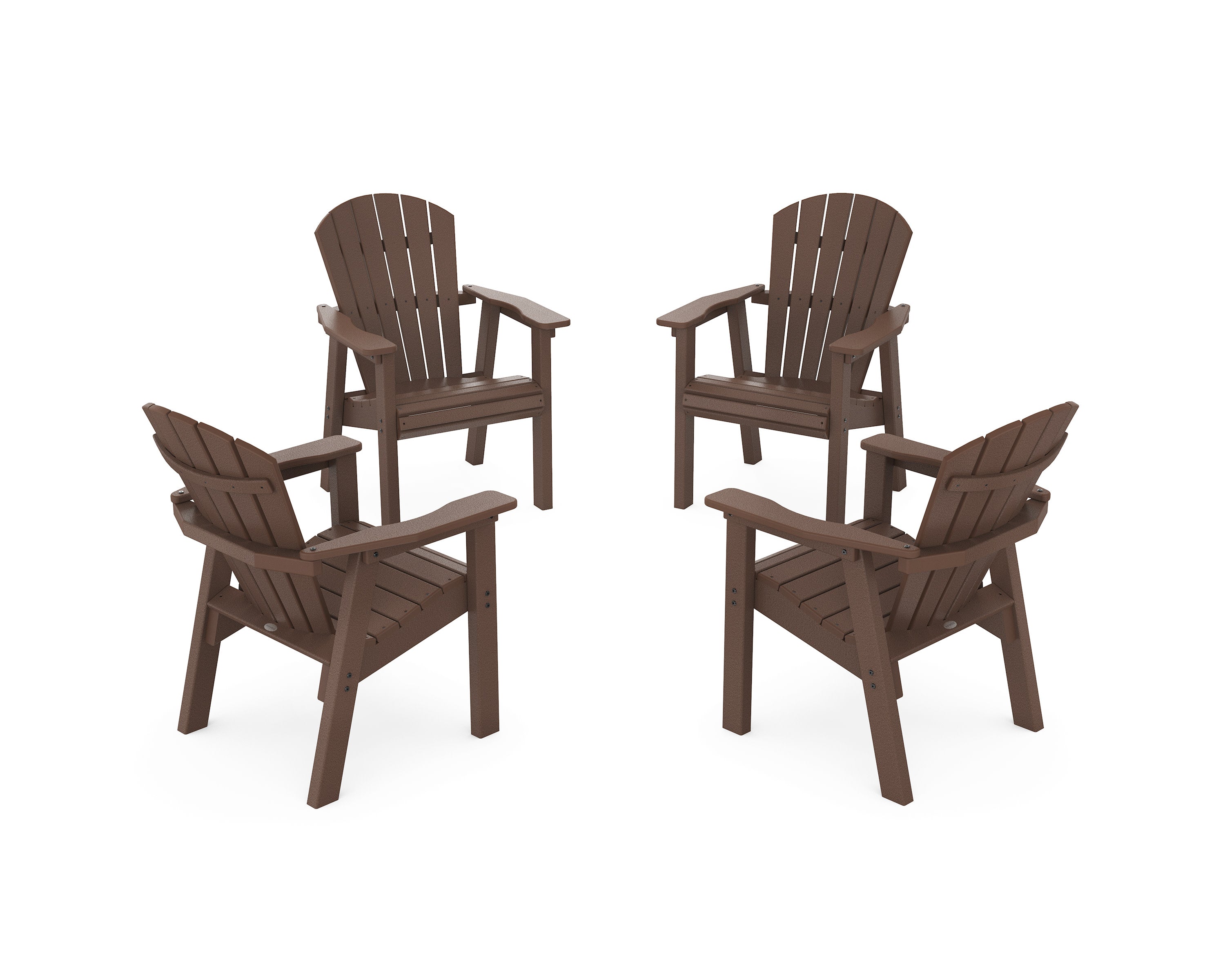 Seashell 4-Piece Upright Adirondack Conversation Set in Mahogany