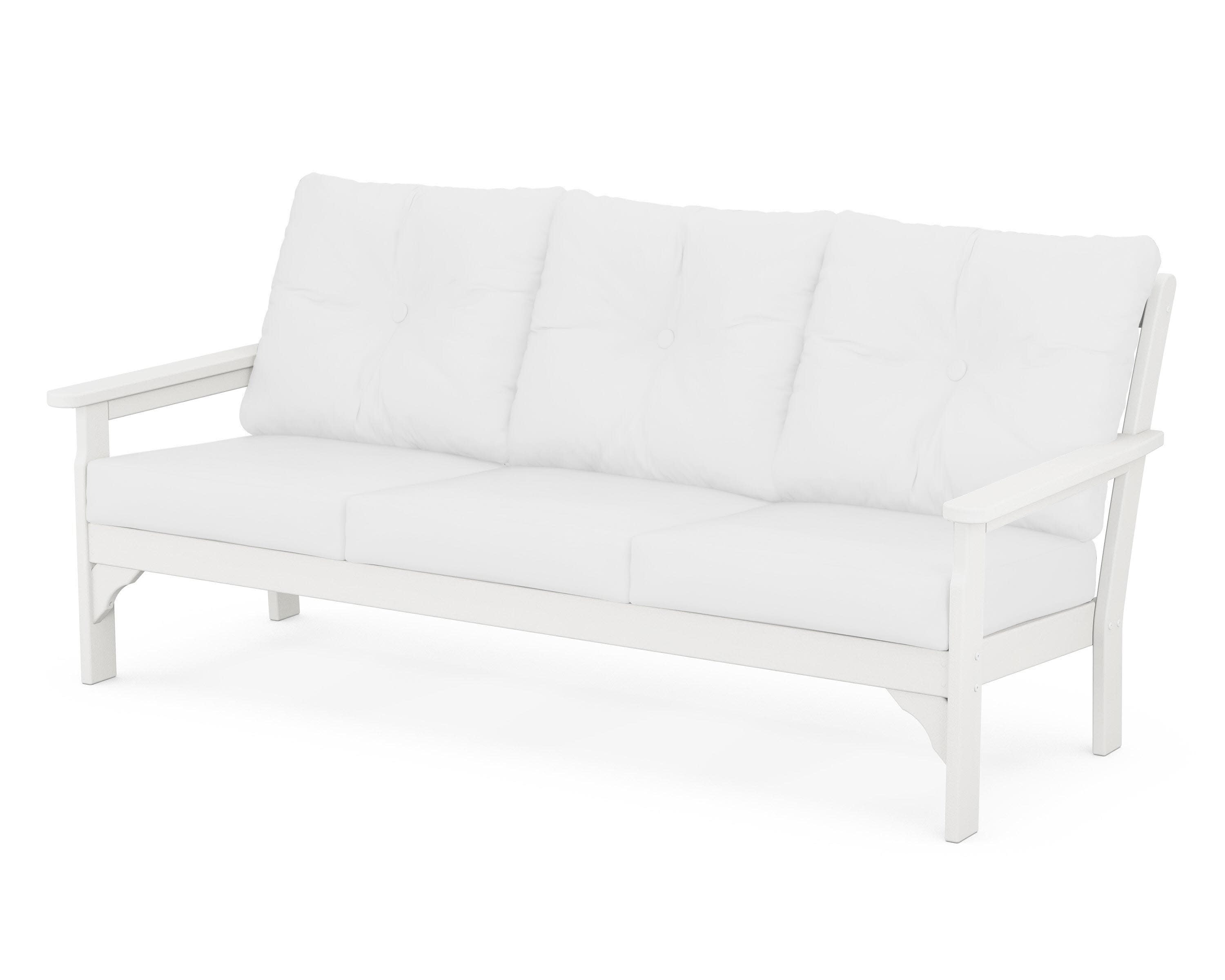 Vineyard Deep Seating Sofa in Vintage White / Natural