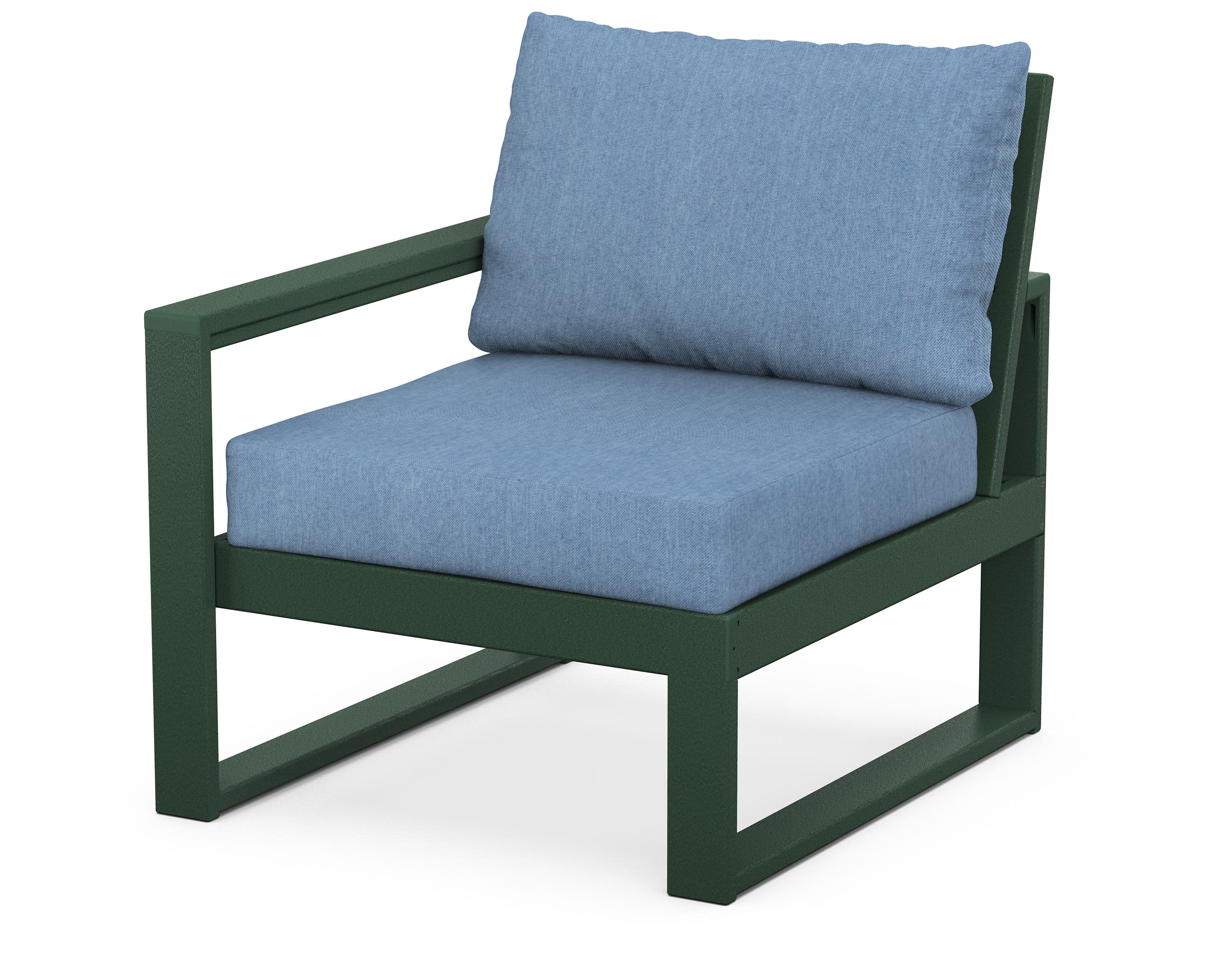 EDGE Modular Left Arm Chair in Green / Sky Blue