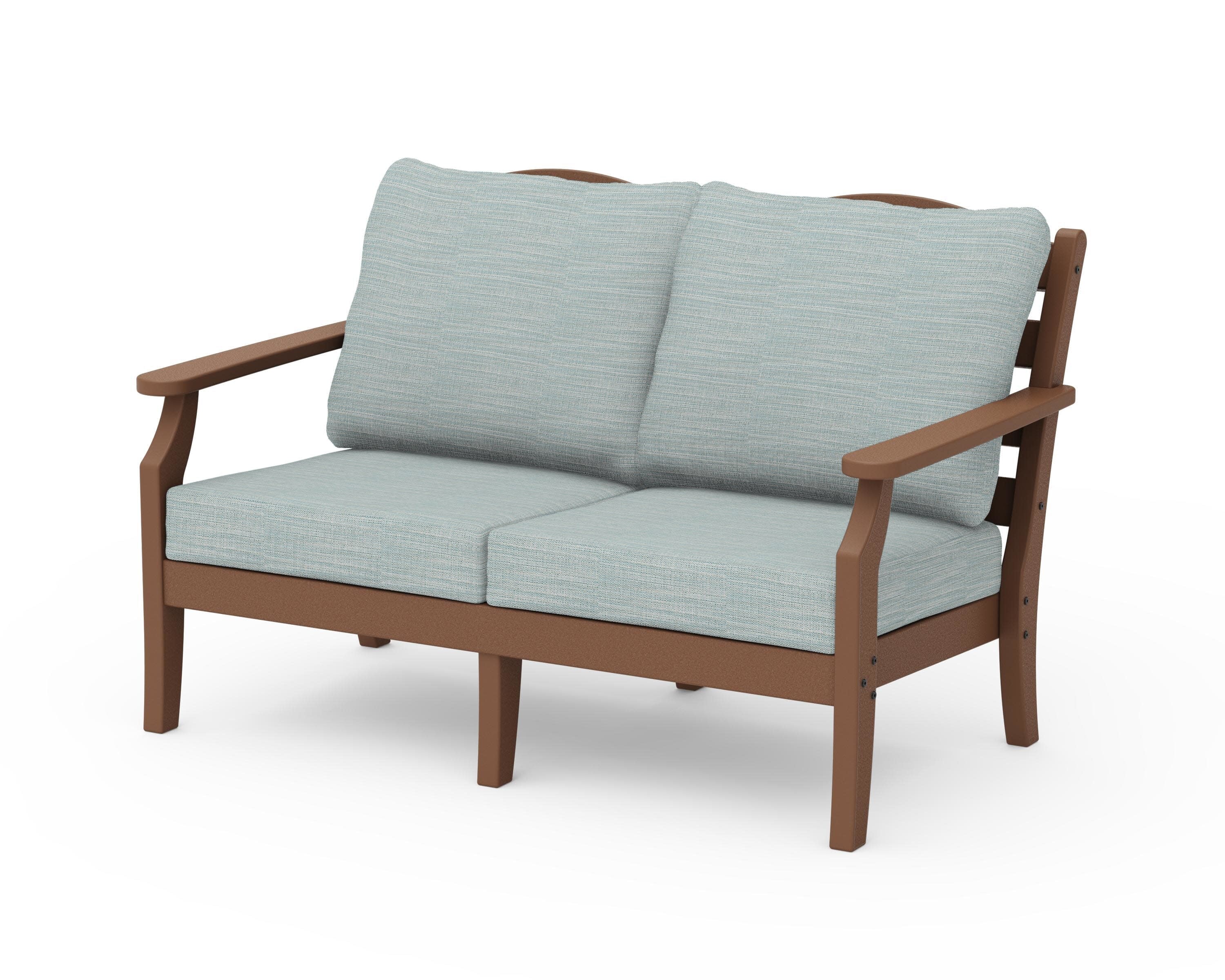 Savannah Deep Seating Loveseat in Teak / Soothe Mist