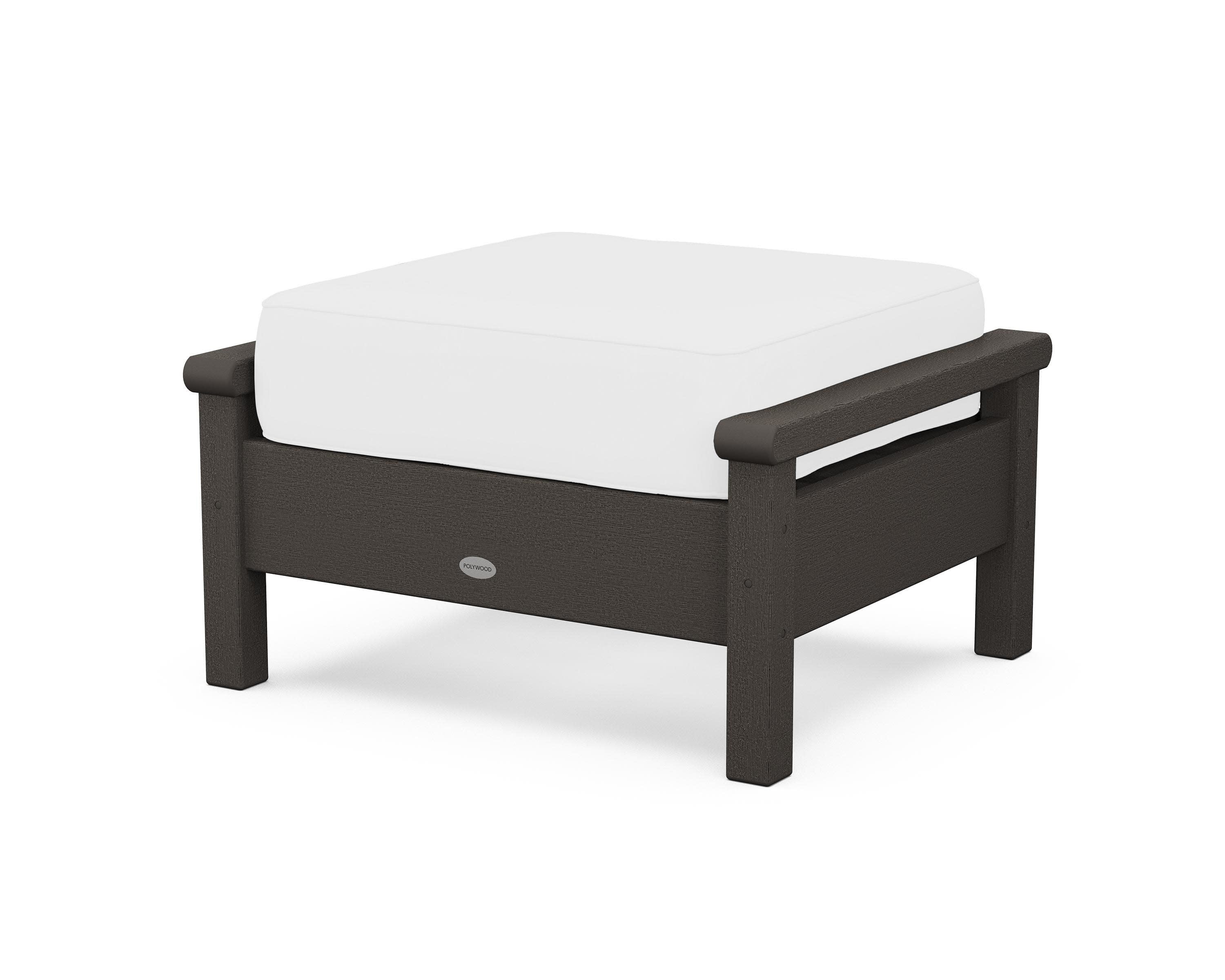 Harbour Deep Seating Ottoman in Vintage Coffee / Natural