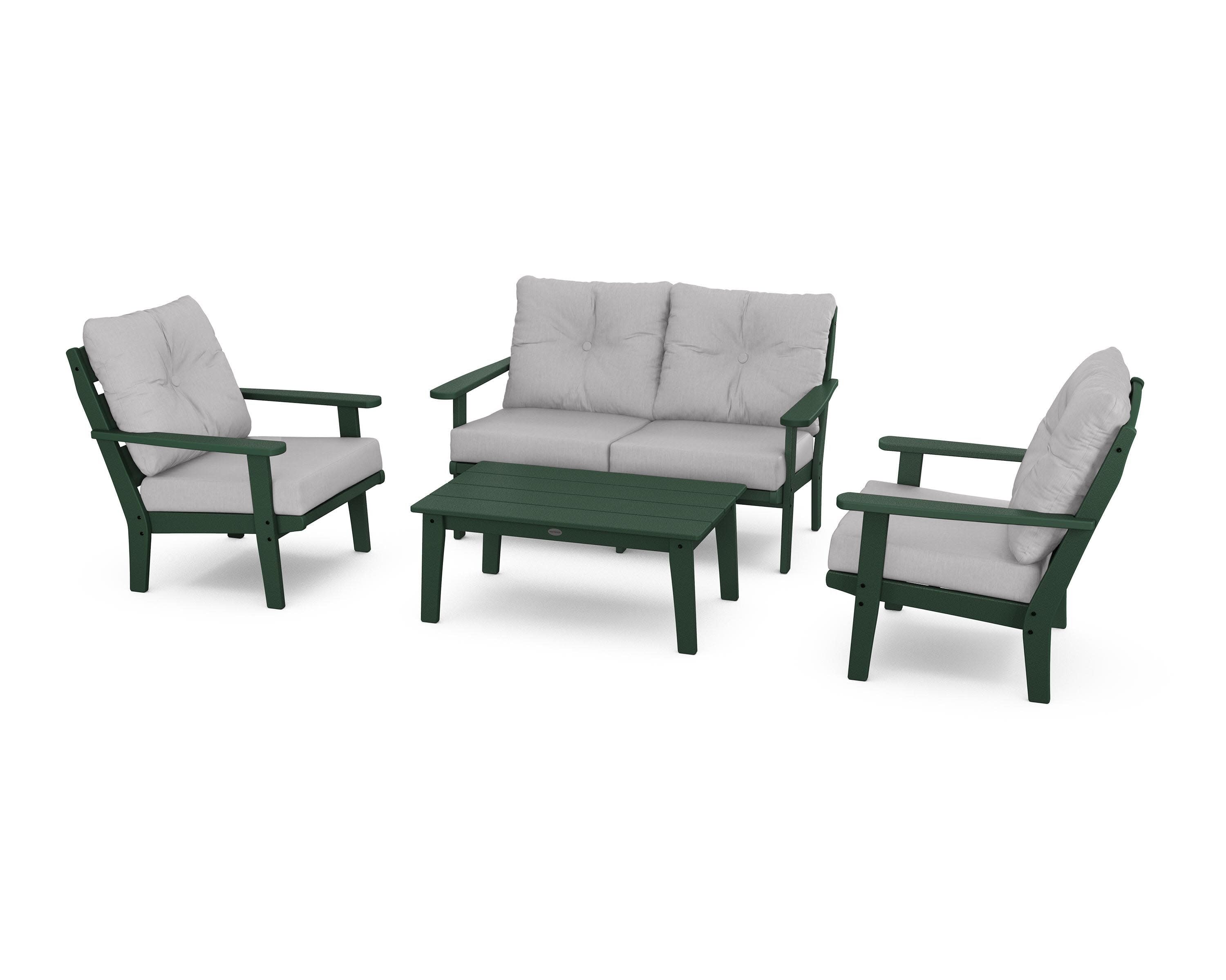 Lakeside 4-Piece Deep Seating Set in Green / Granite