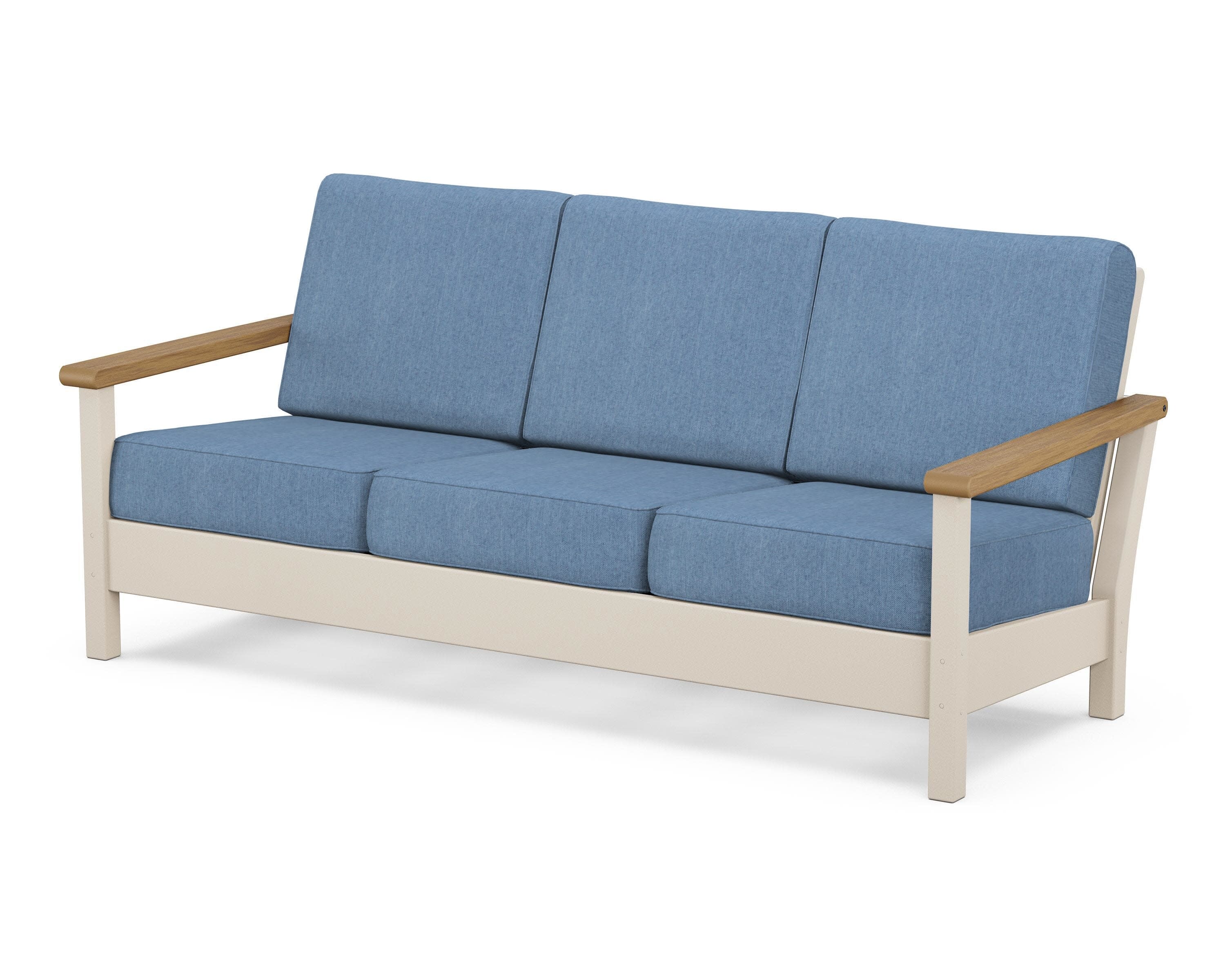 Harbour Deep Seating Sofa in Sand / Natural / Sky Blue