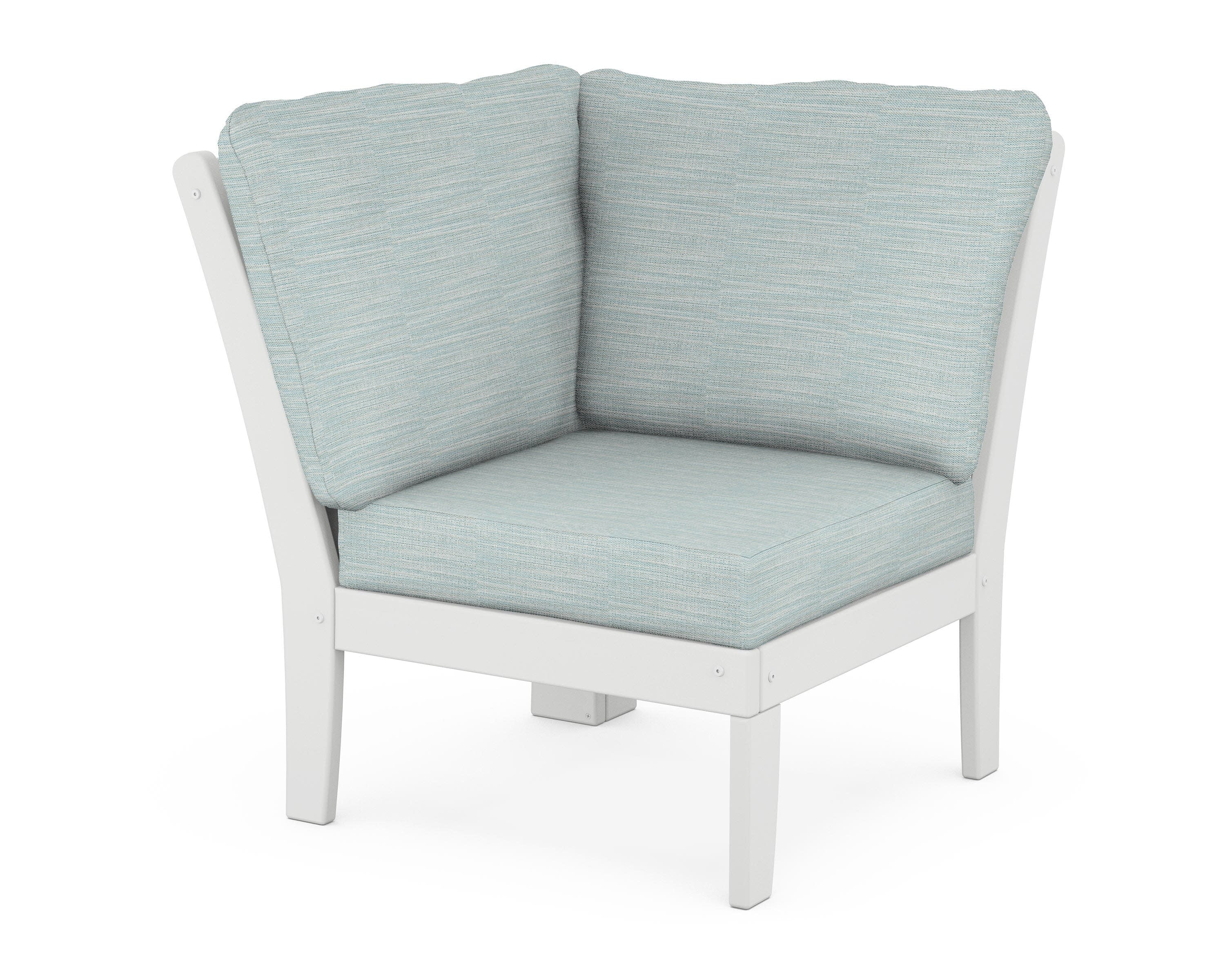 Braxton Modular Corner Chair in White / Soothe Mist