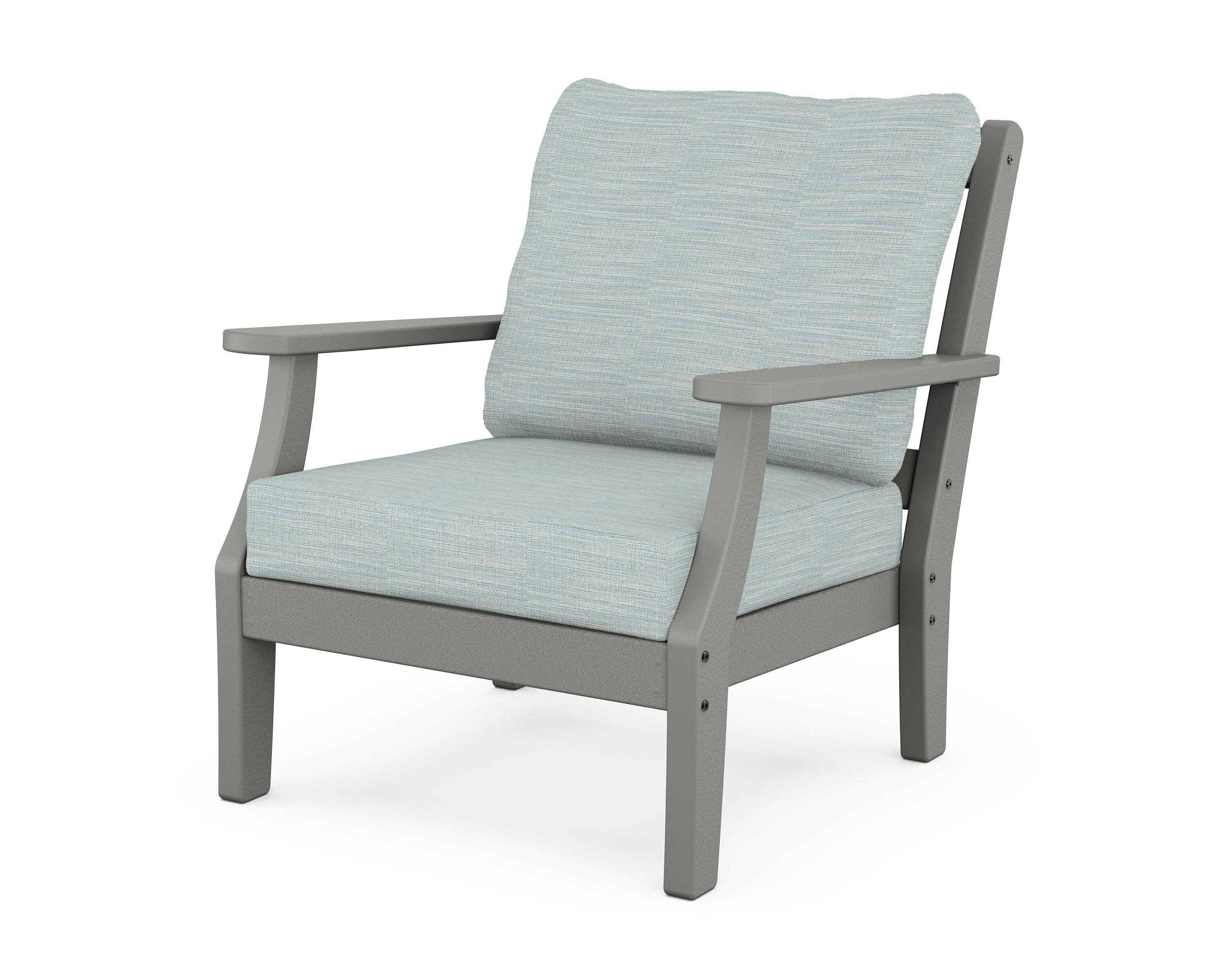 Chinoiserie Deep Seating Chair in Slate Grey / Soothe Mist