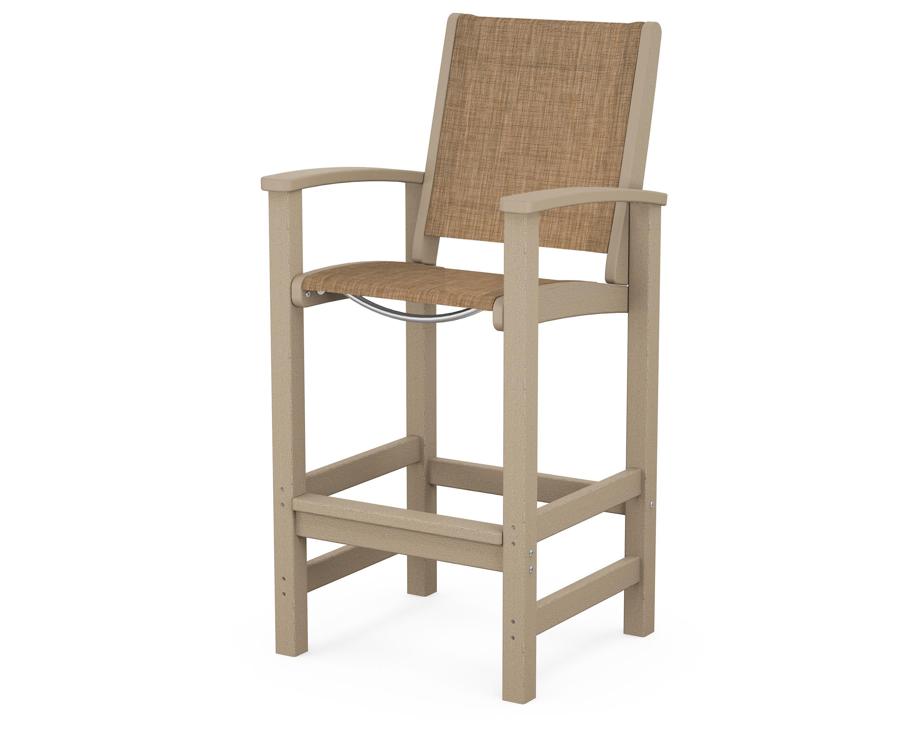 Coastal Bar Chair in Vintage Sahara / Burlap Sling