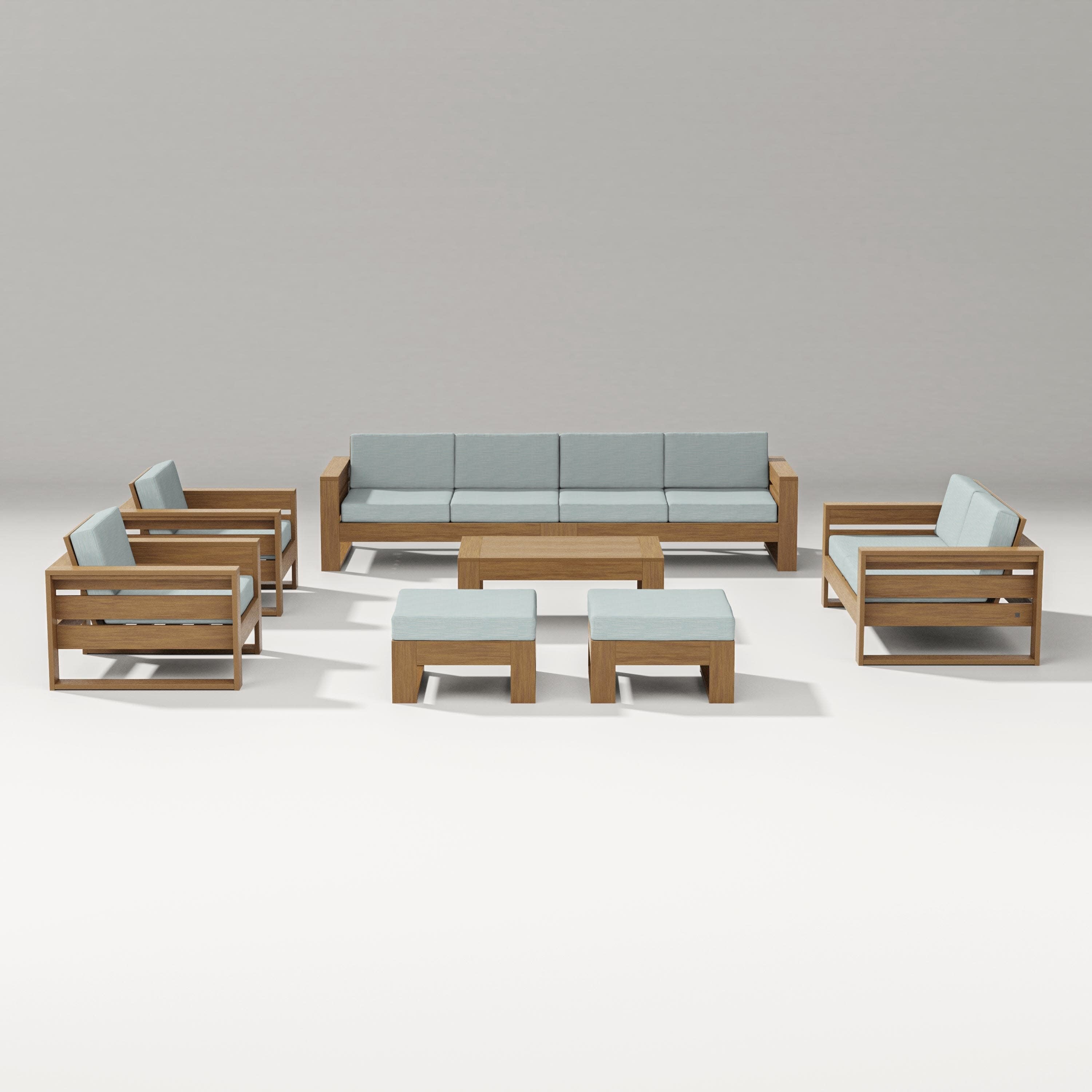 Latitude 8-Piece Lounge Sofa Set in Natural / Soothe Mist