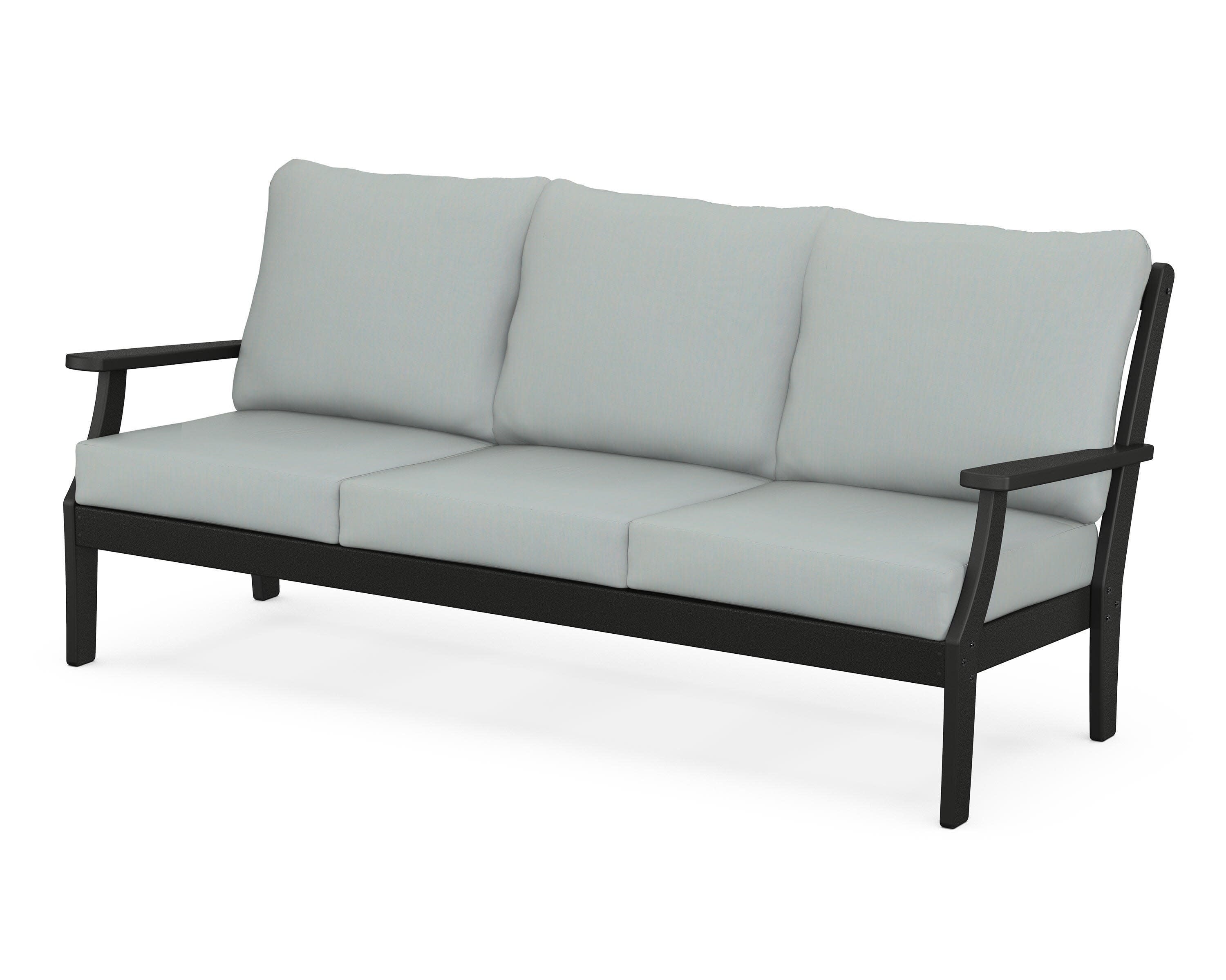 Braxton Deep Seating Sofa in Black / Spa