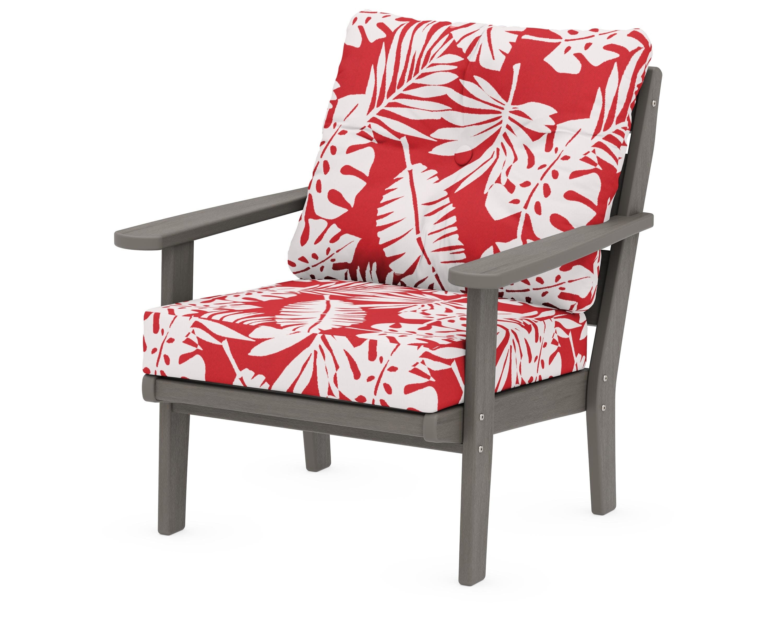 Lakeside Deep Seating Chair in Driftwood / Leaf Crimson