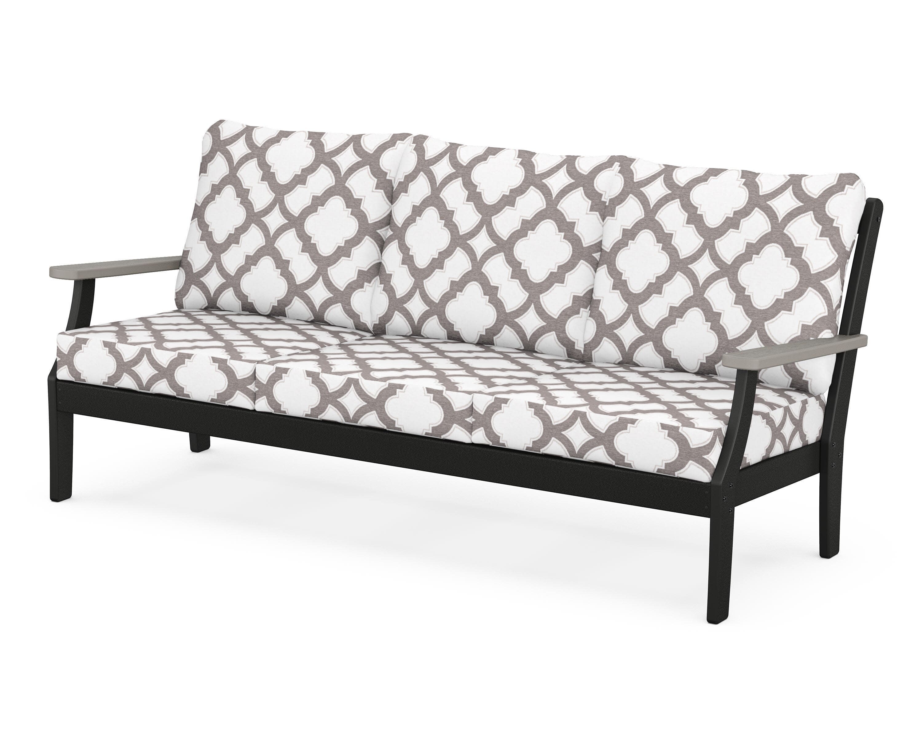 Braxton Deep Seating Sofa in Black / Driftwood / Trellis Grey Mist