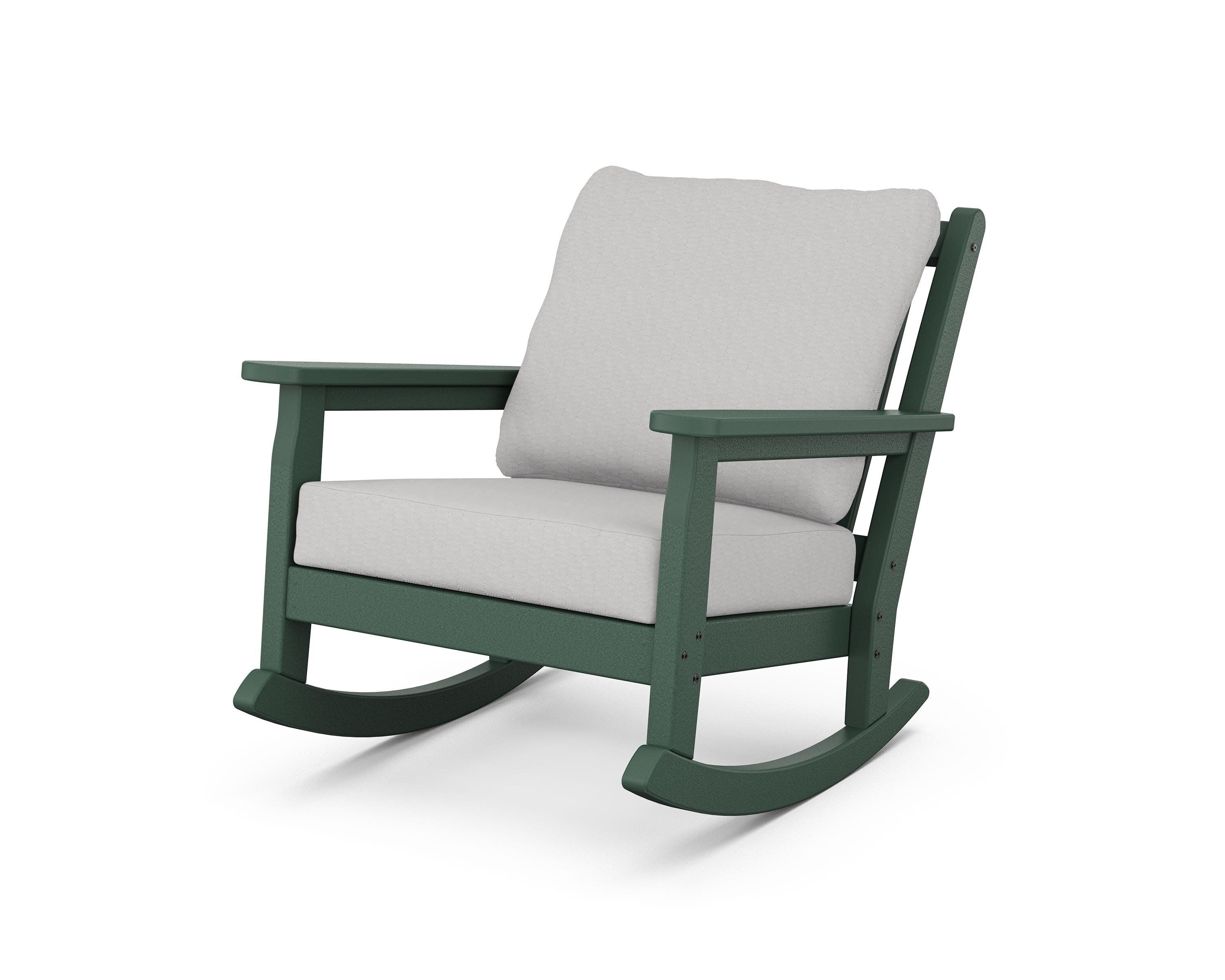 Chippendale Deep Seating Rocking Chair in Green / Diamond in the Rough