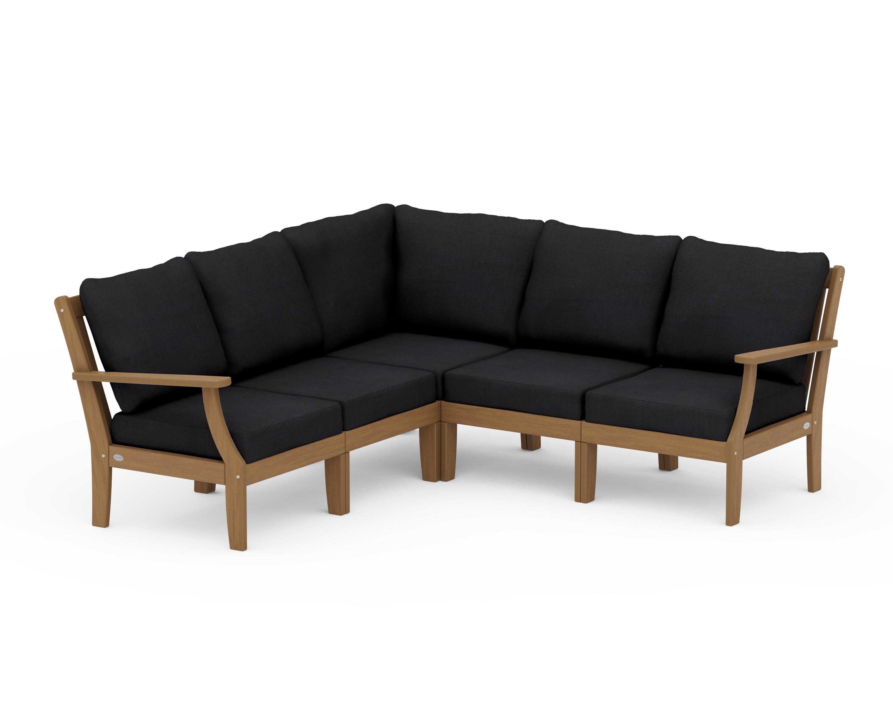 Braxton Modular 5-Piece Deep Seating Set in Natural / Midnight Linen