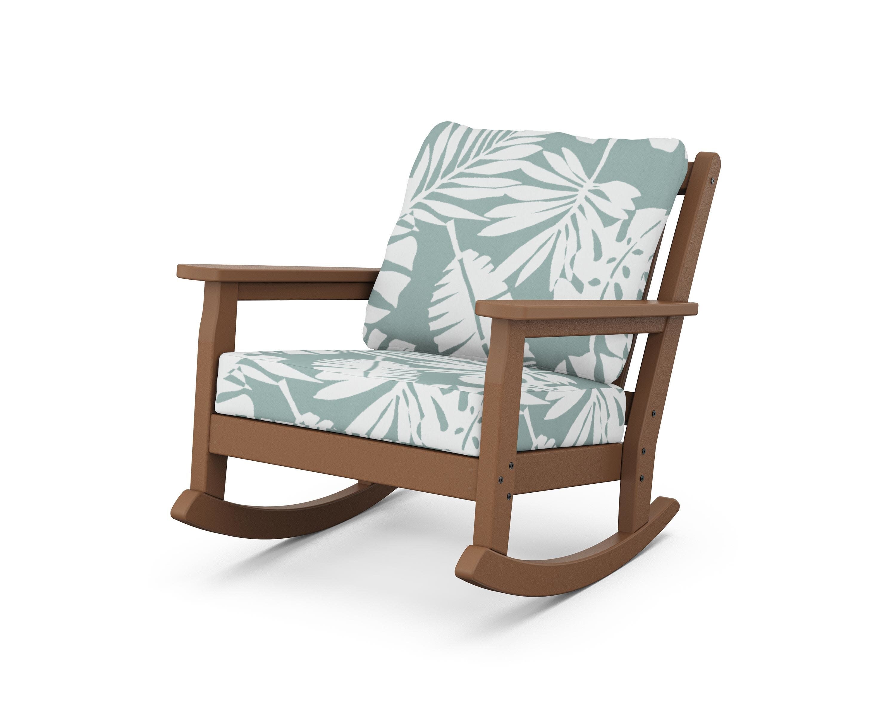 Chippendale Deep Seating Rocking Chair in Teak / Leaf Glacier Spa