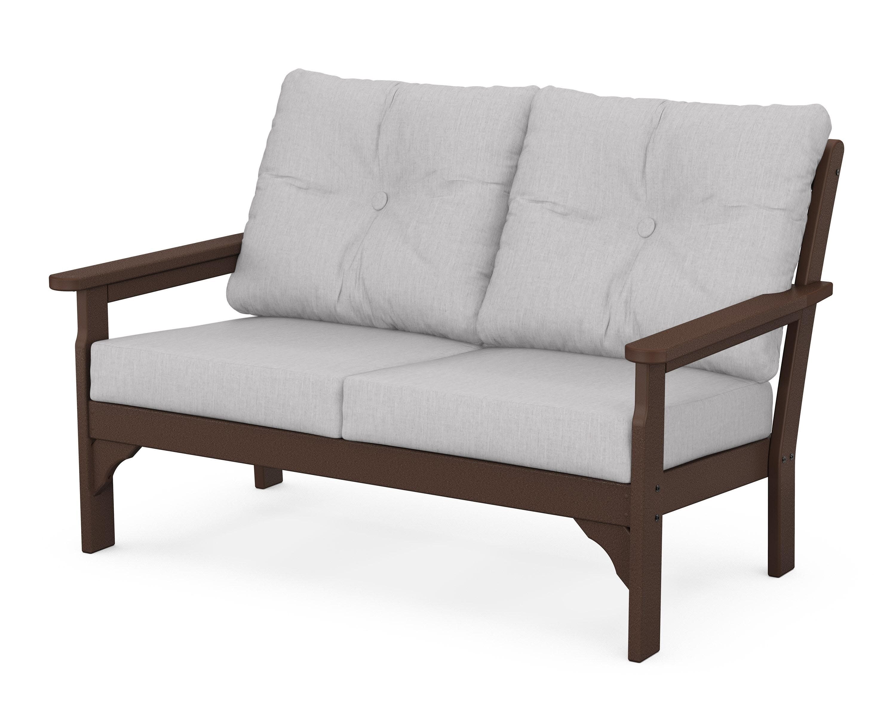 Vineyard Deep Seating Loveseat in Mahogany / Granite