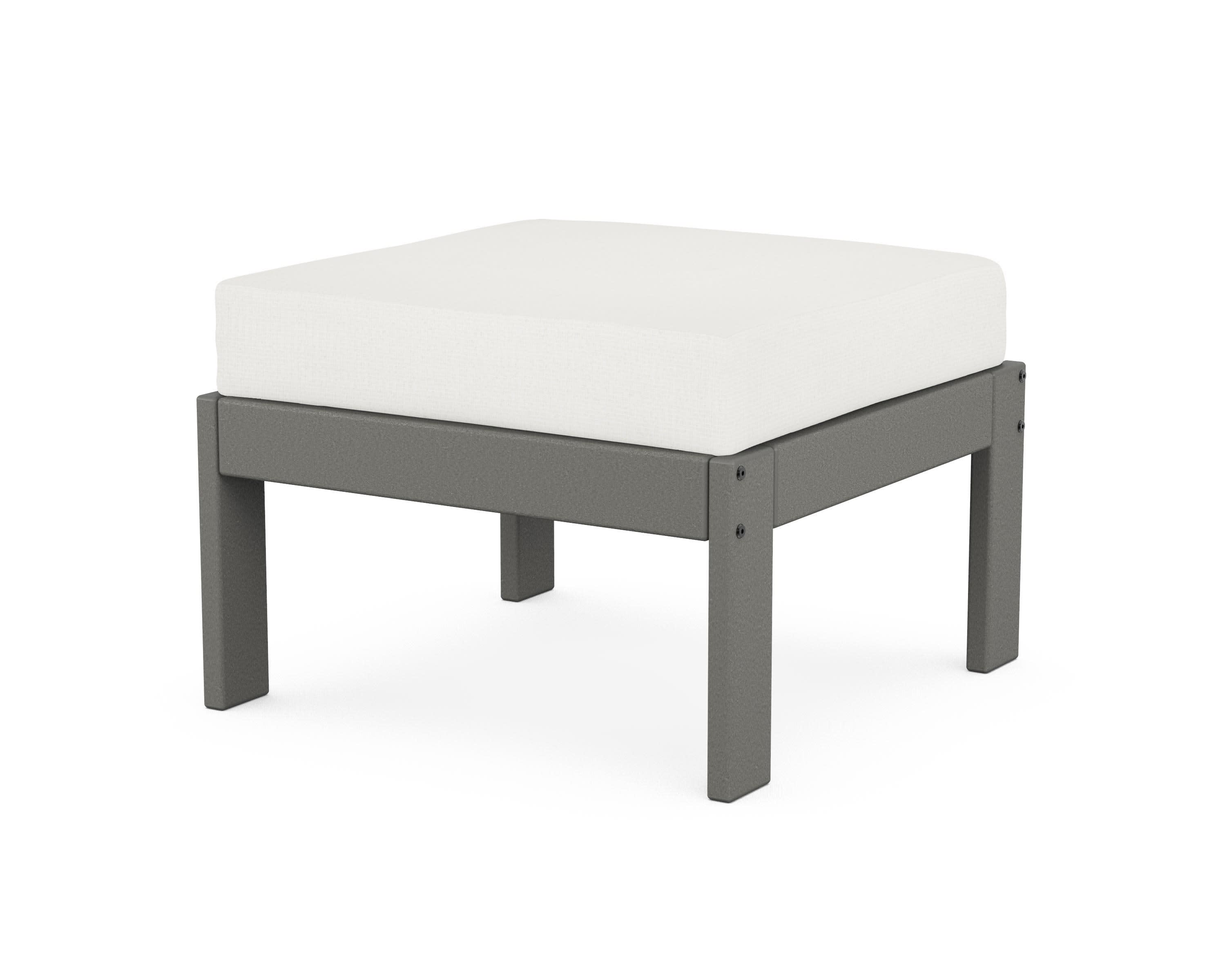 Vineyard Modular Ottoman in Slate Grey / Natural Linen