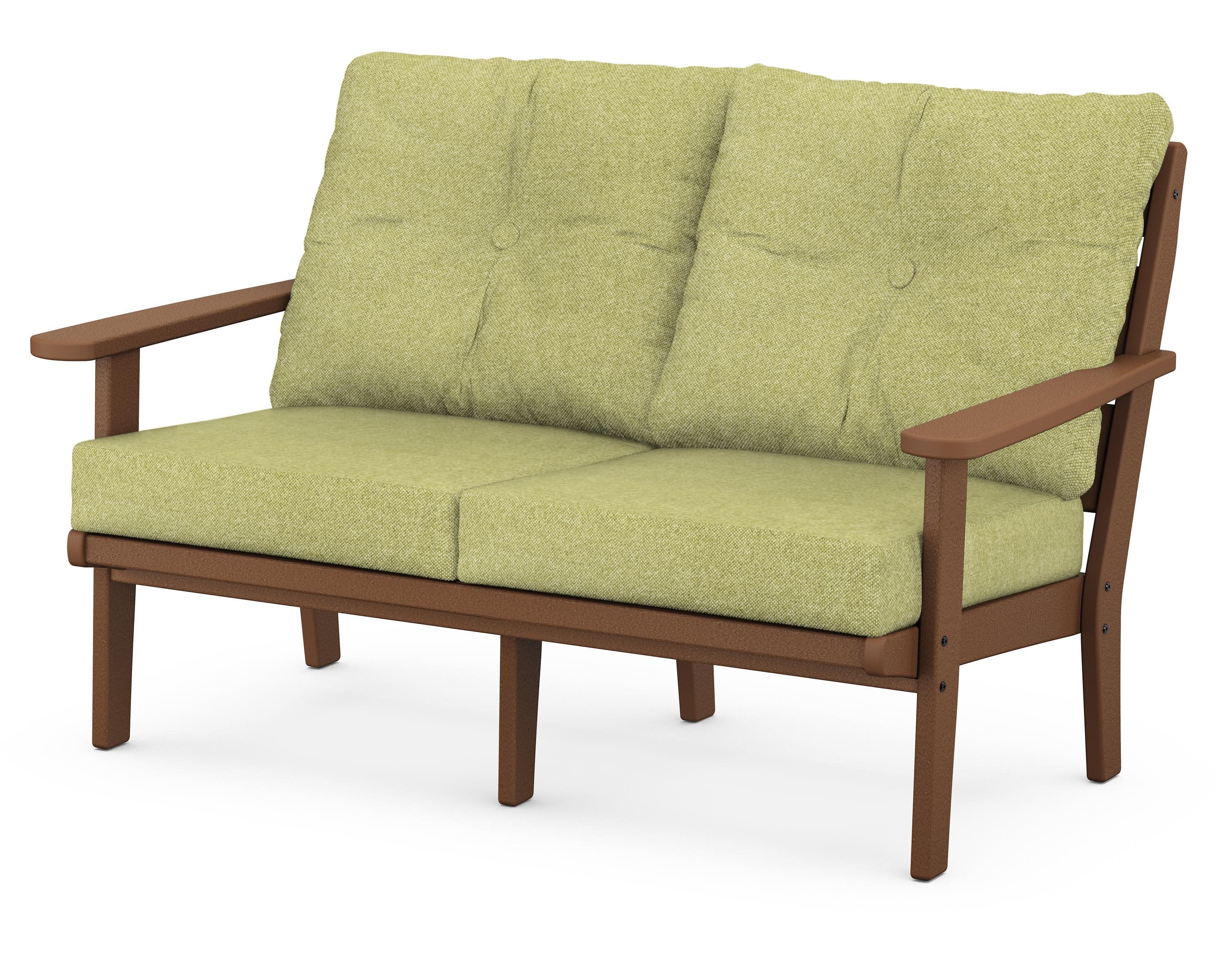 Lakeside Deep Seating Loveseat in Teak / Chartreuse Boucle